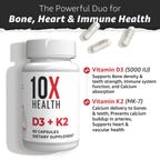 Vitamin D and K Supplement by 10X Health

