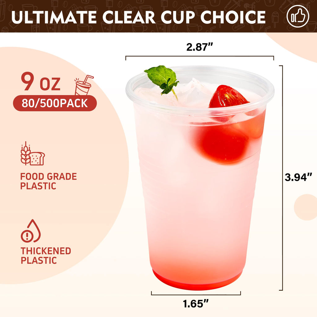 YEEHAW Clear Plastic Cups - Disposable for Cold Beverages

