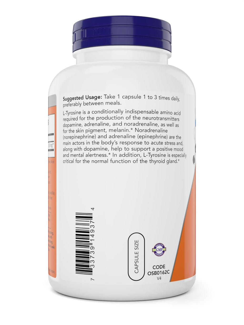 Now Foods L-Tyrosine 500 mg Free-Form Supplement | Non-GMO

