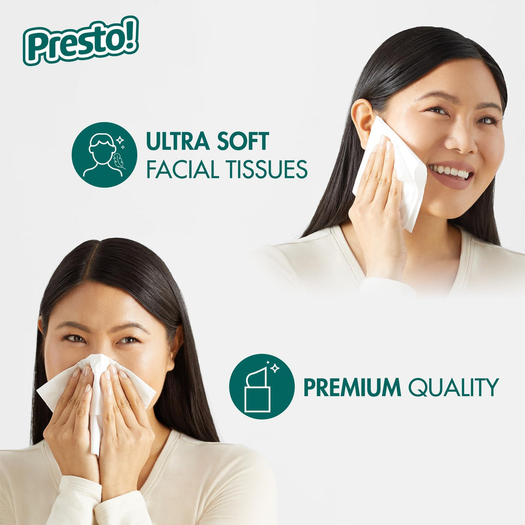 Presto Ultra-Soft 3-Ply Facial Tissues FSC-Certified

