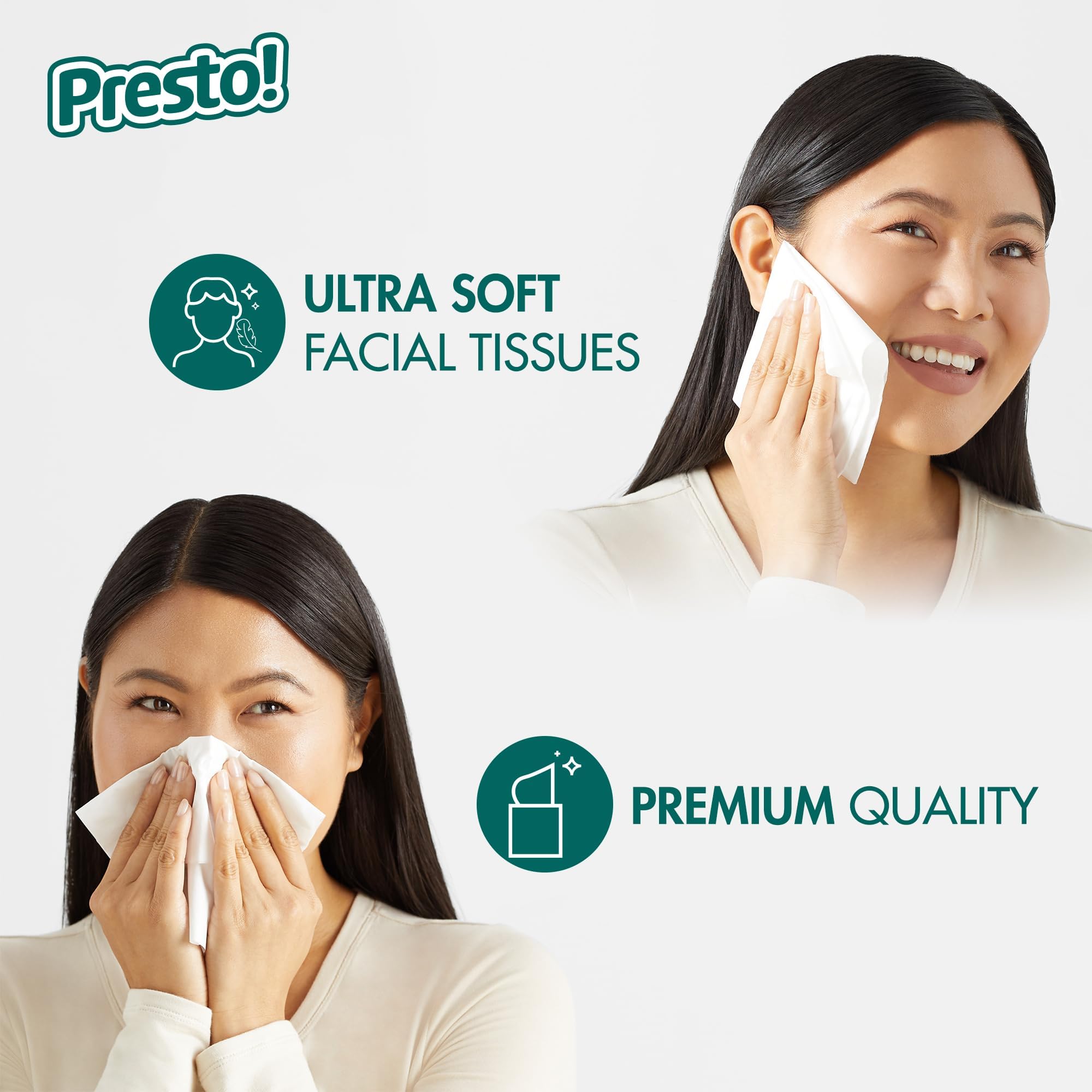 Presto Ultra-Soft 3-Ply Facial Tissues FSC-Certified


