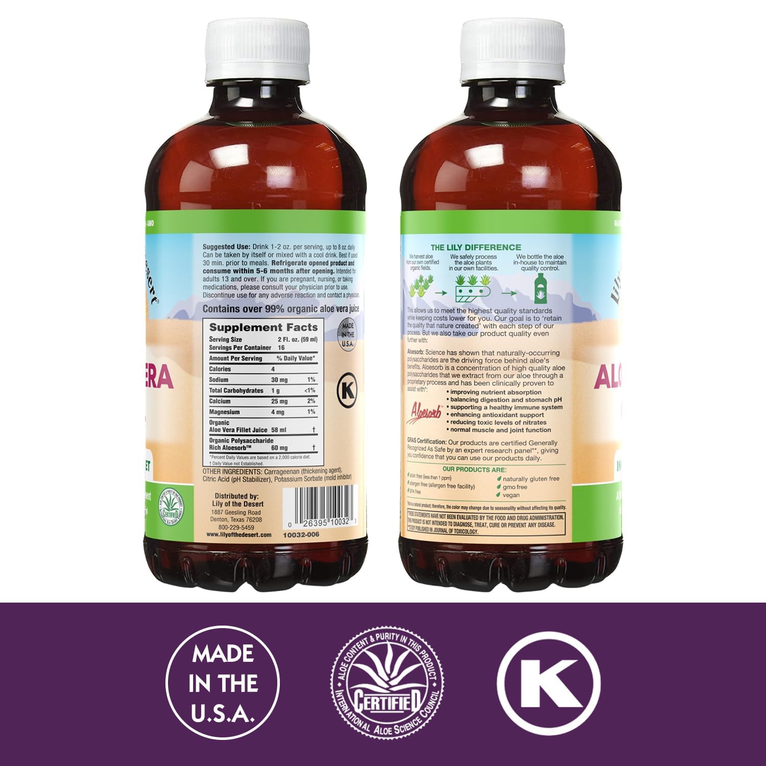 Aloe Vera Juice Lily Of The Desert Organic Inner Fillet

