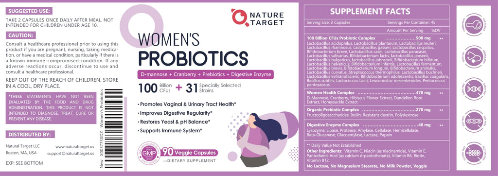 Nature Target Probiotics for Women - Digestive Health

