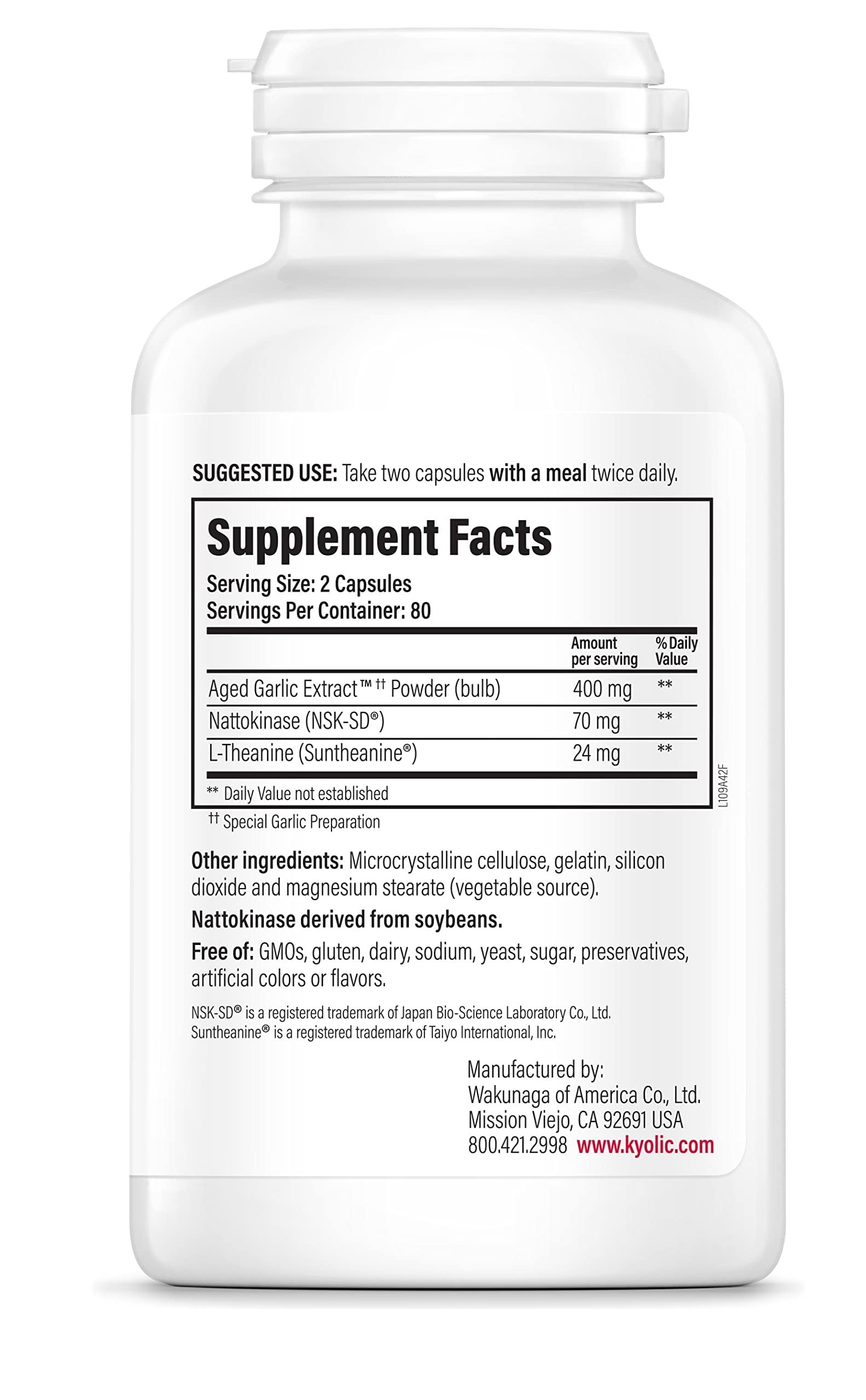 Kyolic Aged Garlic Extract Formula 109 Blood Pressure

