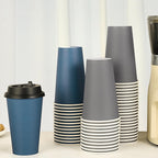 LITOPAK Disposable Cups with Lids – Blue & Gray

