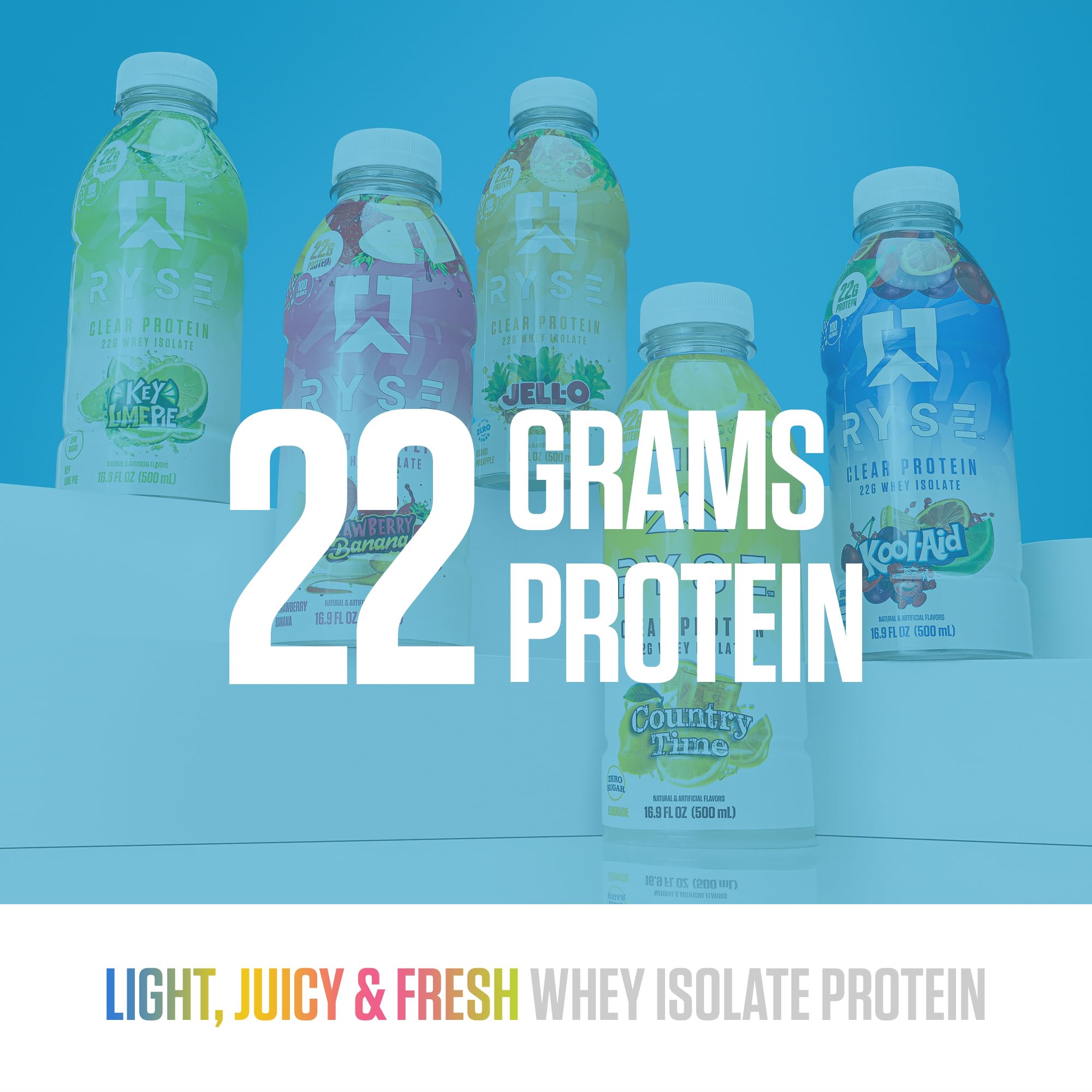 RYSE Clear Protein Drink - 22g Whey Isolate, Sugar-Free

