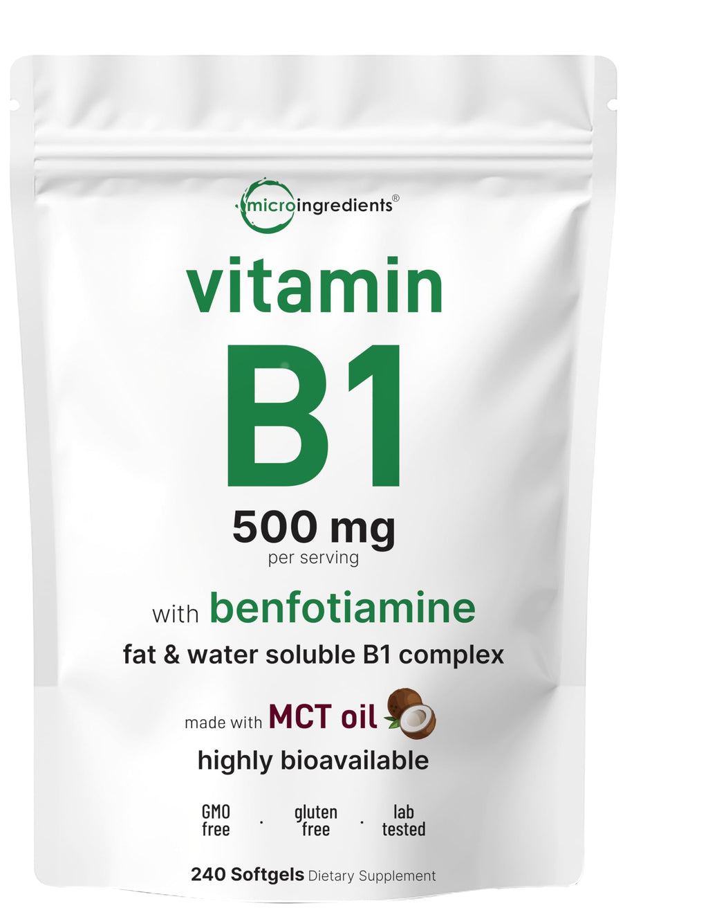 Vitamin B1 Thiamine with Benfotiamine & MCT Oil

