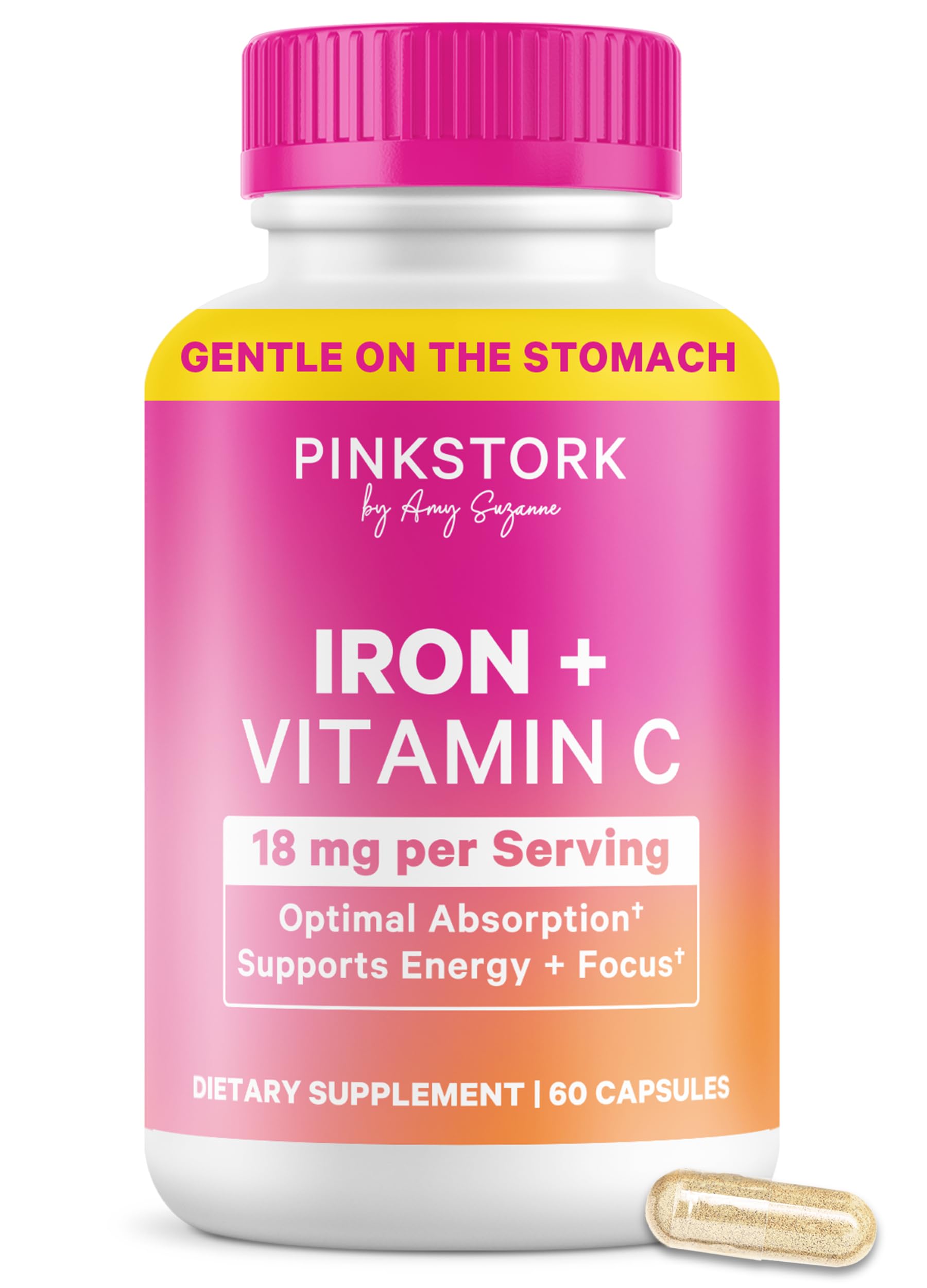 Pink Stork Iron for Women | Chelated Iron Bisglycinate

