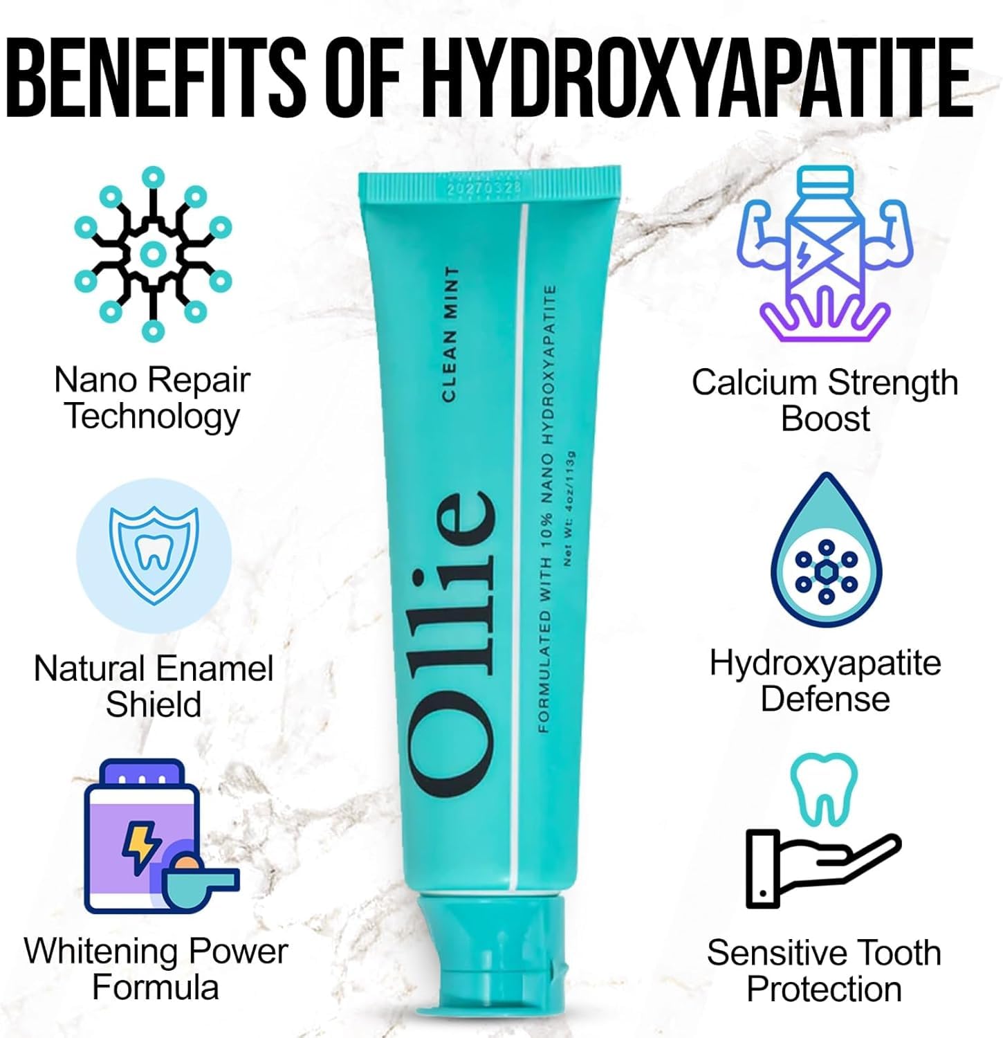Ollie Nano Hydroxyapatite Toothpaste | Fluoride-Free Enamel

