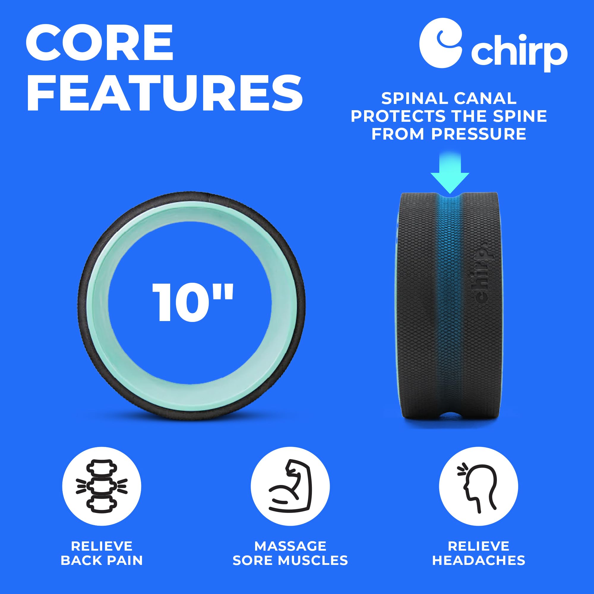 Chirp Wheel Foam Roller for Back & Neck Pain Relief

