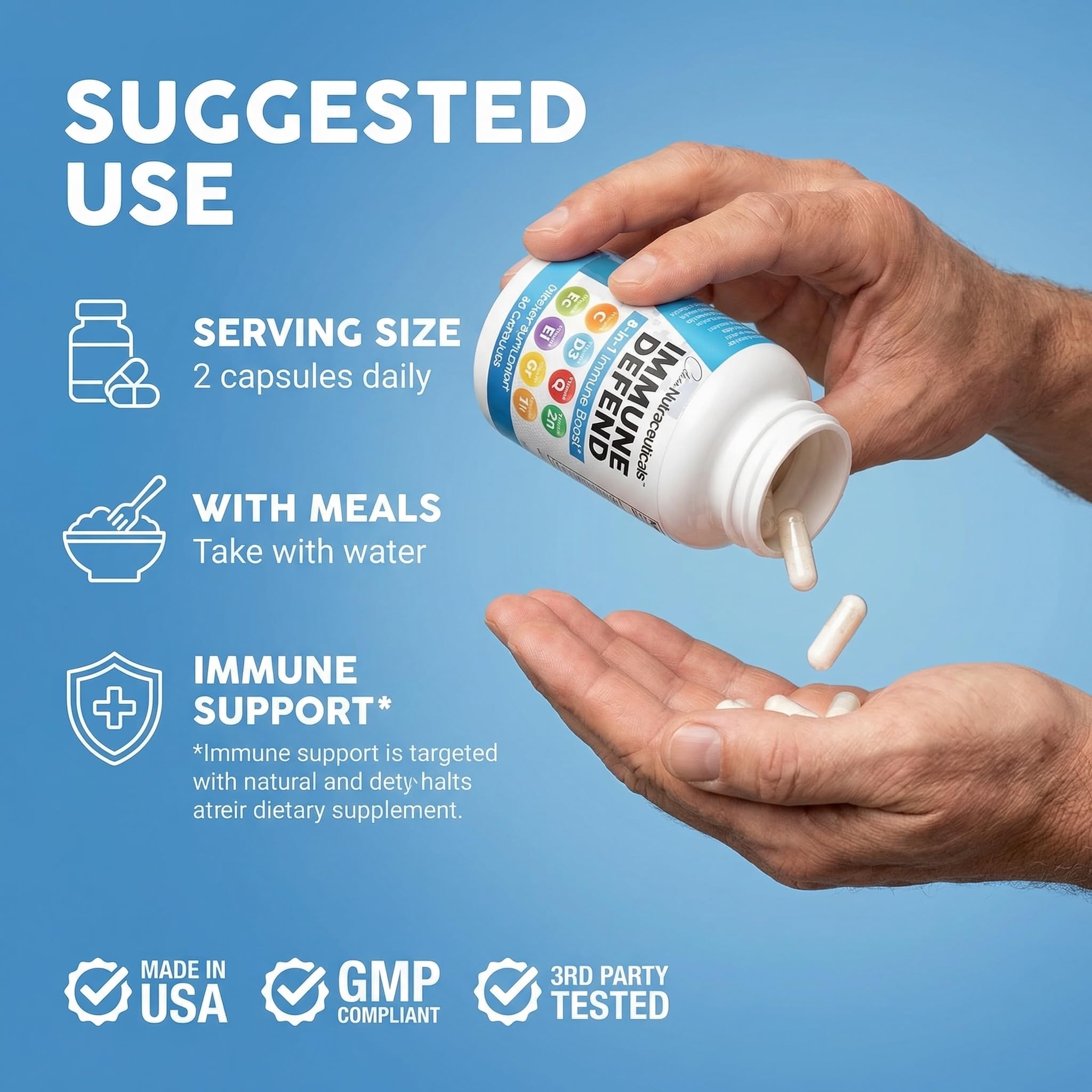 Clean Nutraceuticals Immune Defense Quercetin Zinc Vitamin C

