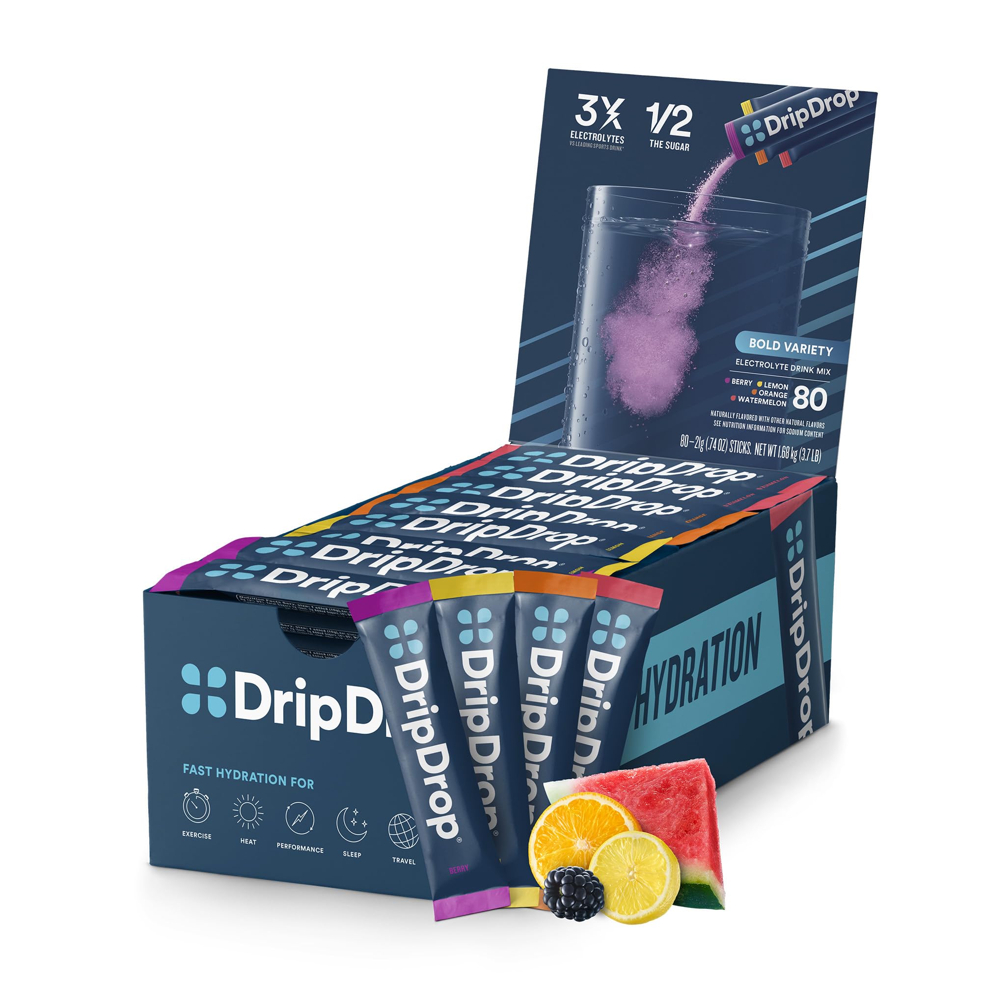 DripDrop Hydration Packets - Electrolyte Powder Drink Mix