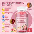 Calcium Citrate Gummies with D3 & K2 for Women | Bone Health

