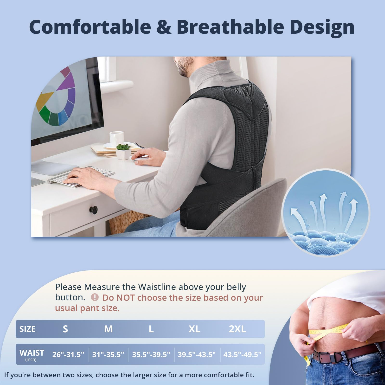 Back Brace Posture Corrector for Men and Women Lumbar Support

