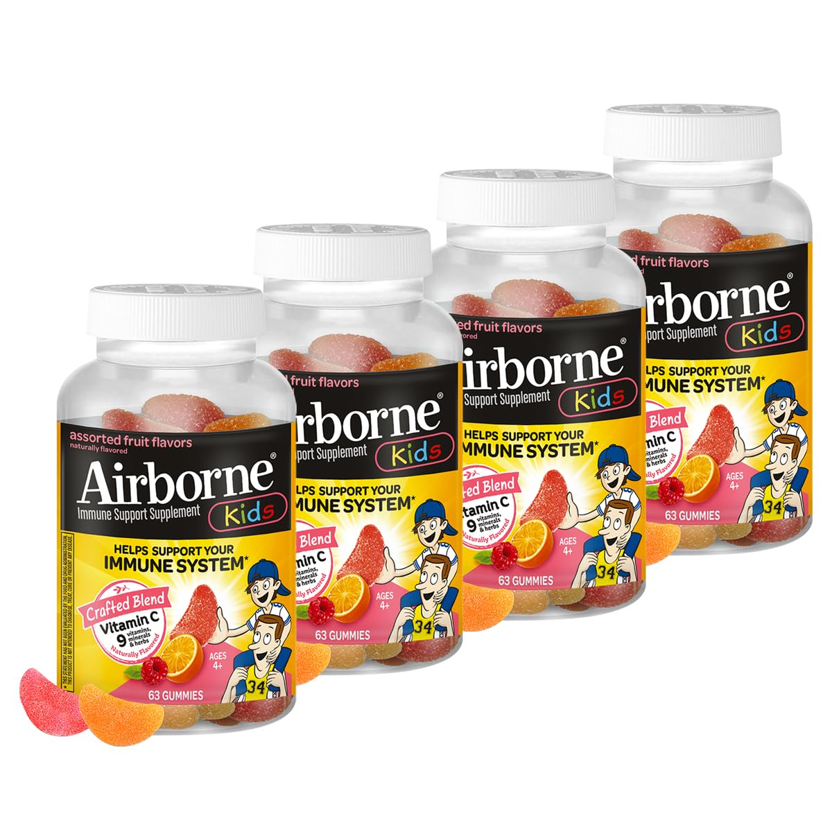 Airborne Immune Support Gummies for Kids - Vitamin C & E