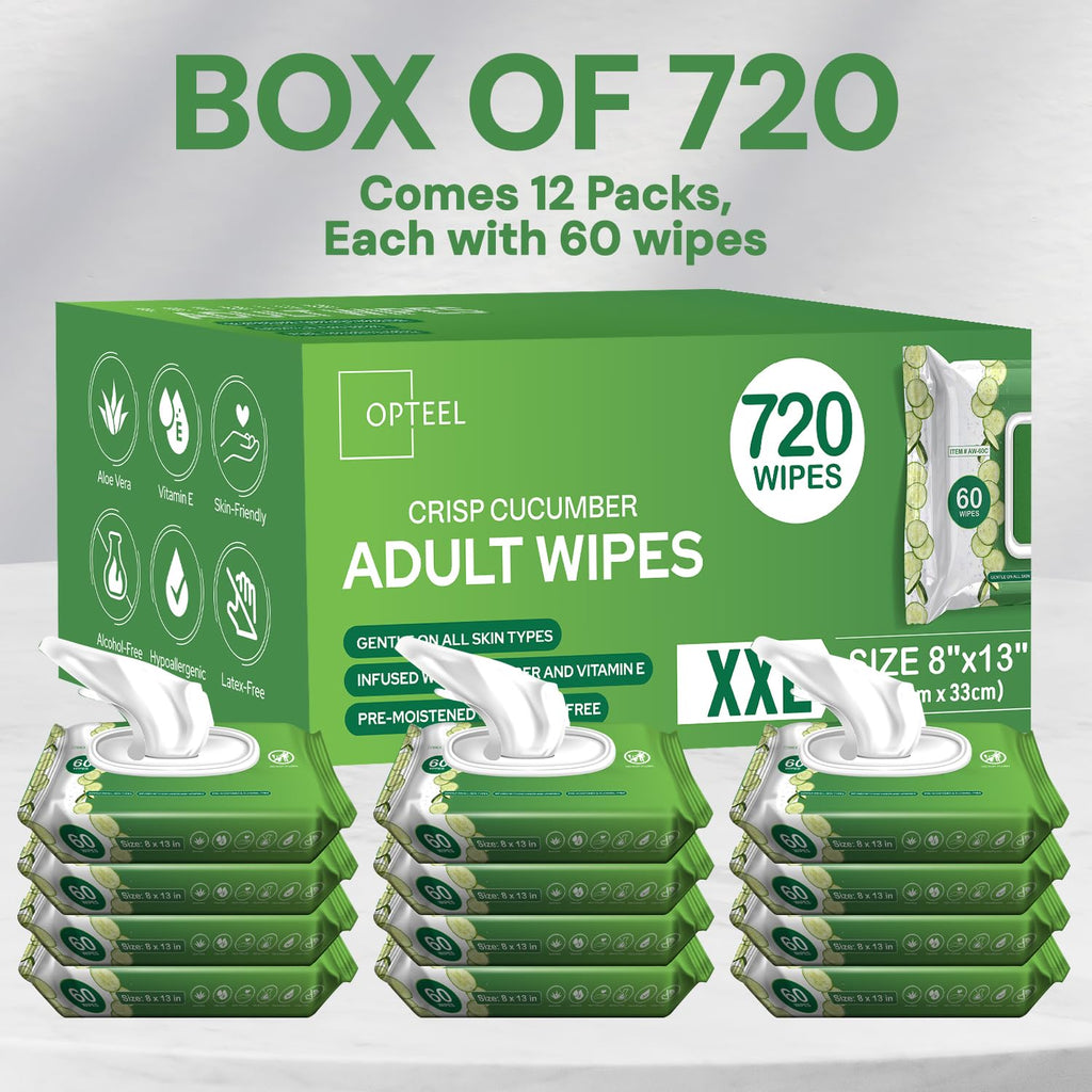 Adult Scented Wet Wipes for Incontinence - Aloe Vera & Vit E

