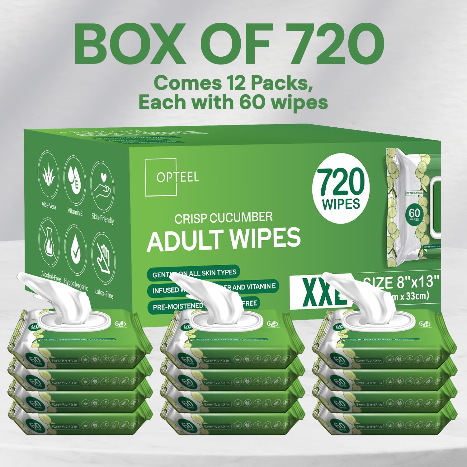 Adult Scented Wet Wipes for Incontinence - Aloe Vera & Vit E

