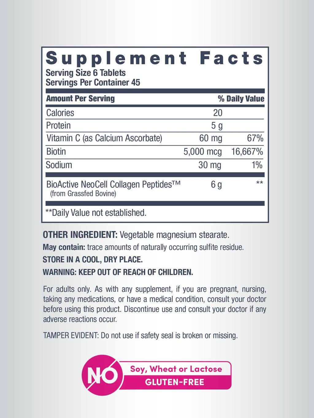 NeoCell Collagen Peptides Pills with Vitamin C & Biotin

