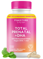 Pink Stork Total Prenatal Vitamins with Vegan DHA | Clean Label

