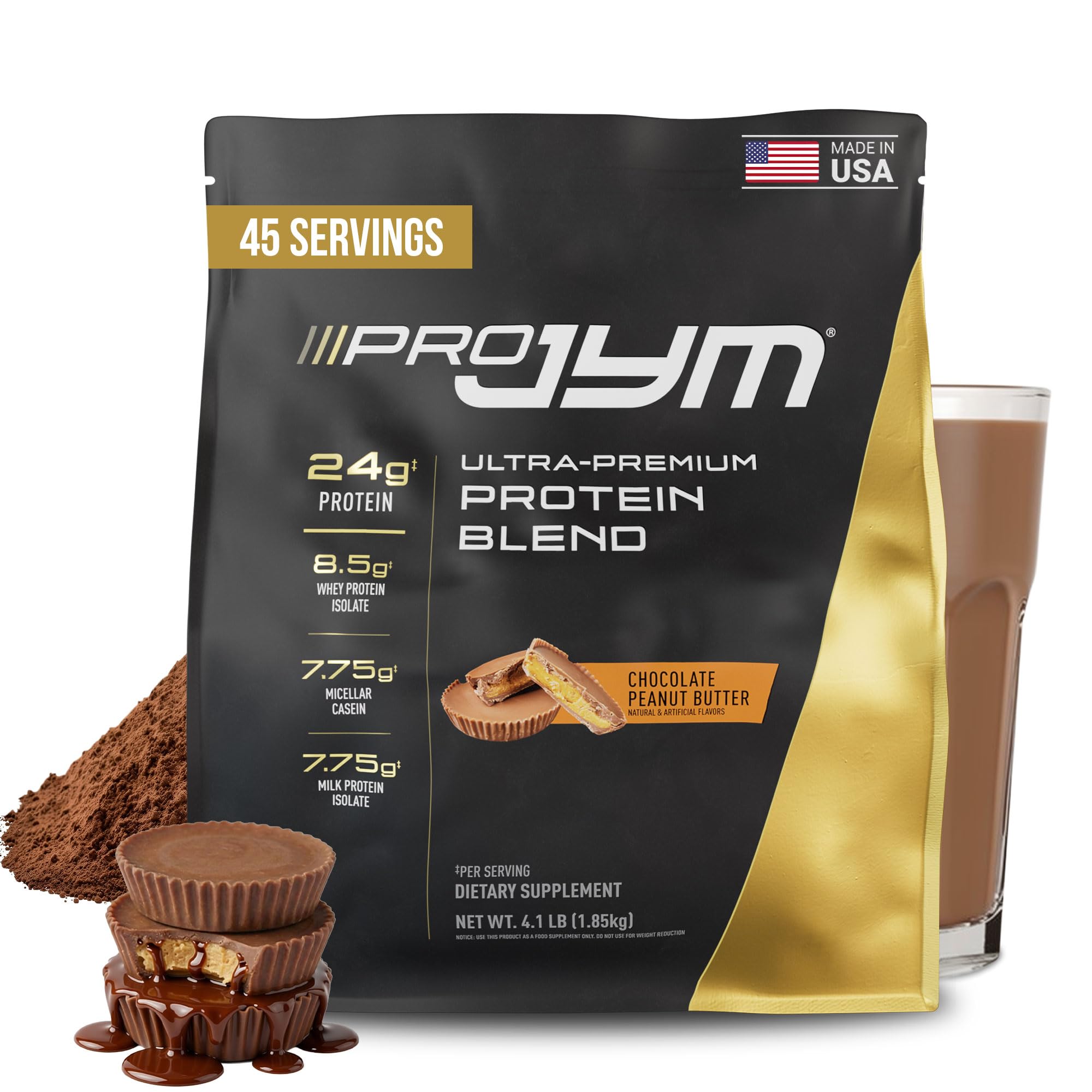 Pro JYM Protein Powder - Multi-Source Whey, Casein & Egg Protein Blend