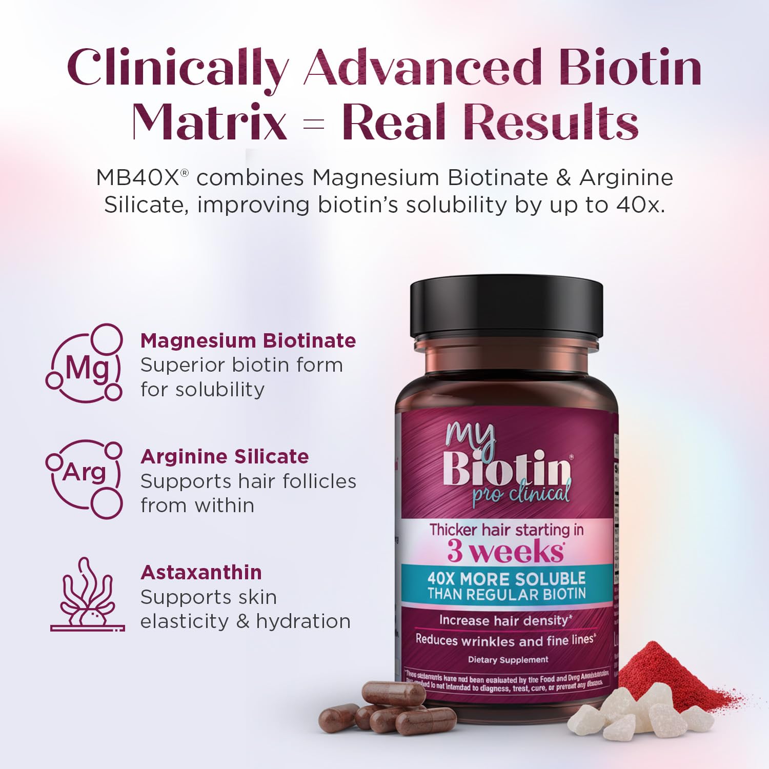 MyBiotin ProClinical MB40X Biotin with Astaxanthin for Hair

