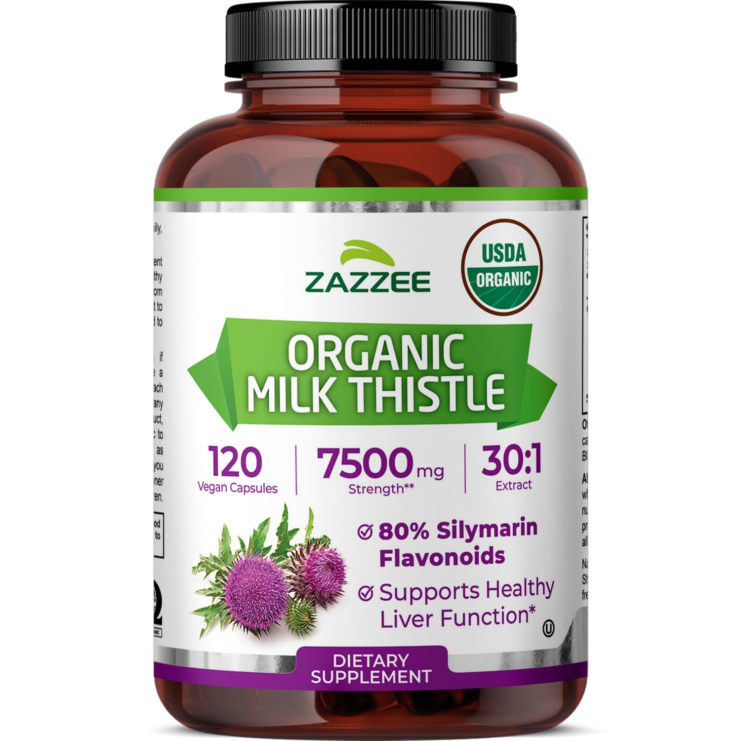 Zazzee Organic Milk Thistle Extract Capsules

