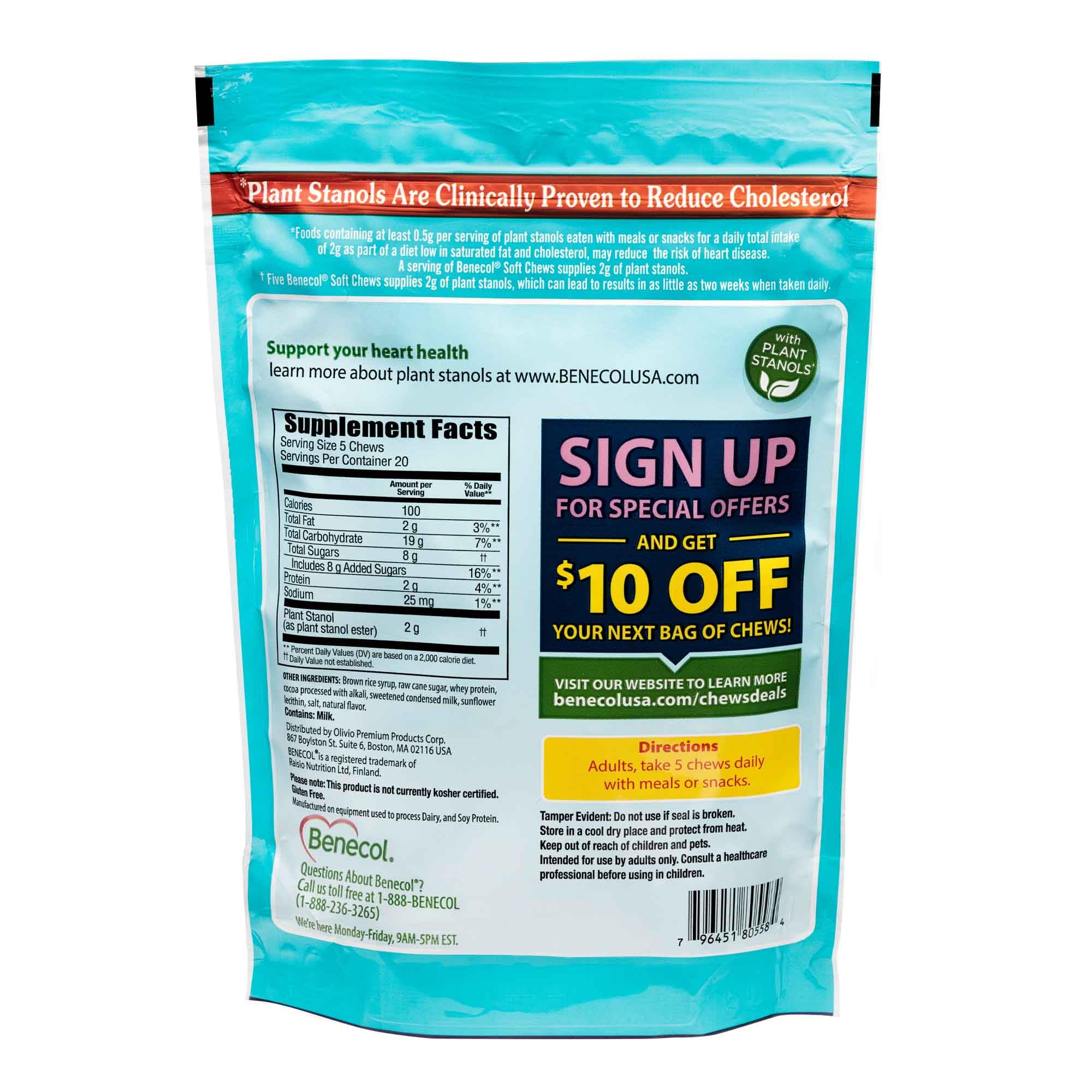 Benecol Soft Chews Plant Stanols for Cholesterol Support

