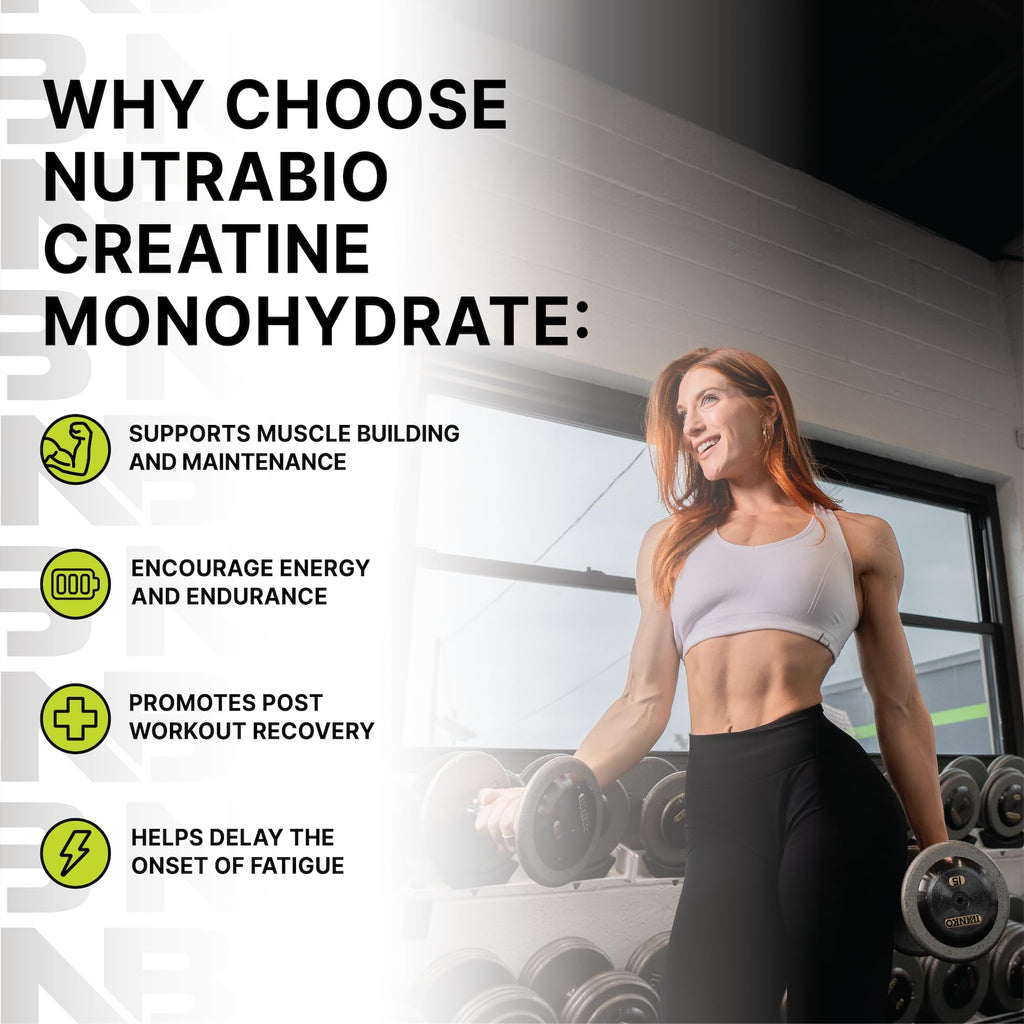 NutraBio Creatine Monohydrate Powder – Micronized & Pure

