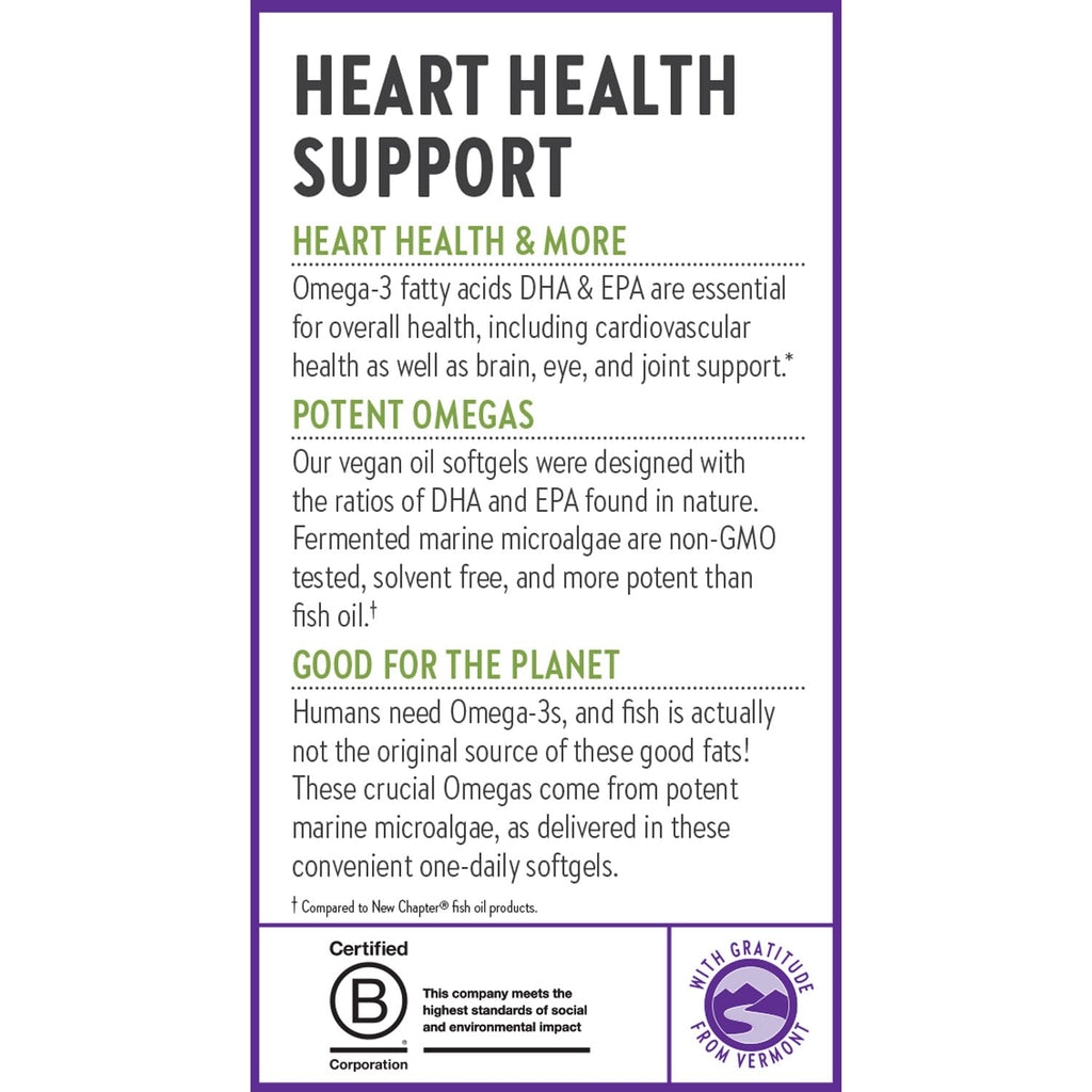 New Chapter Vegan Algae Omega-3 DHA & EPA Supplement

