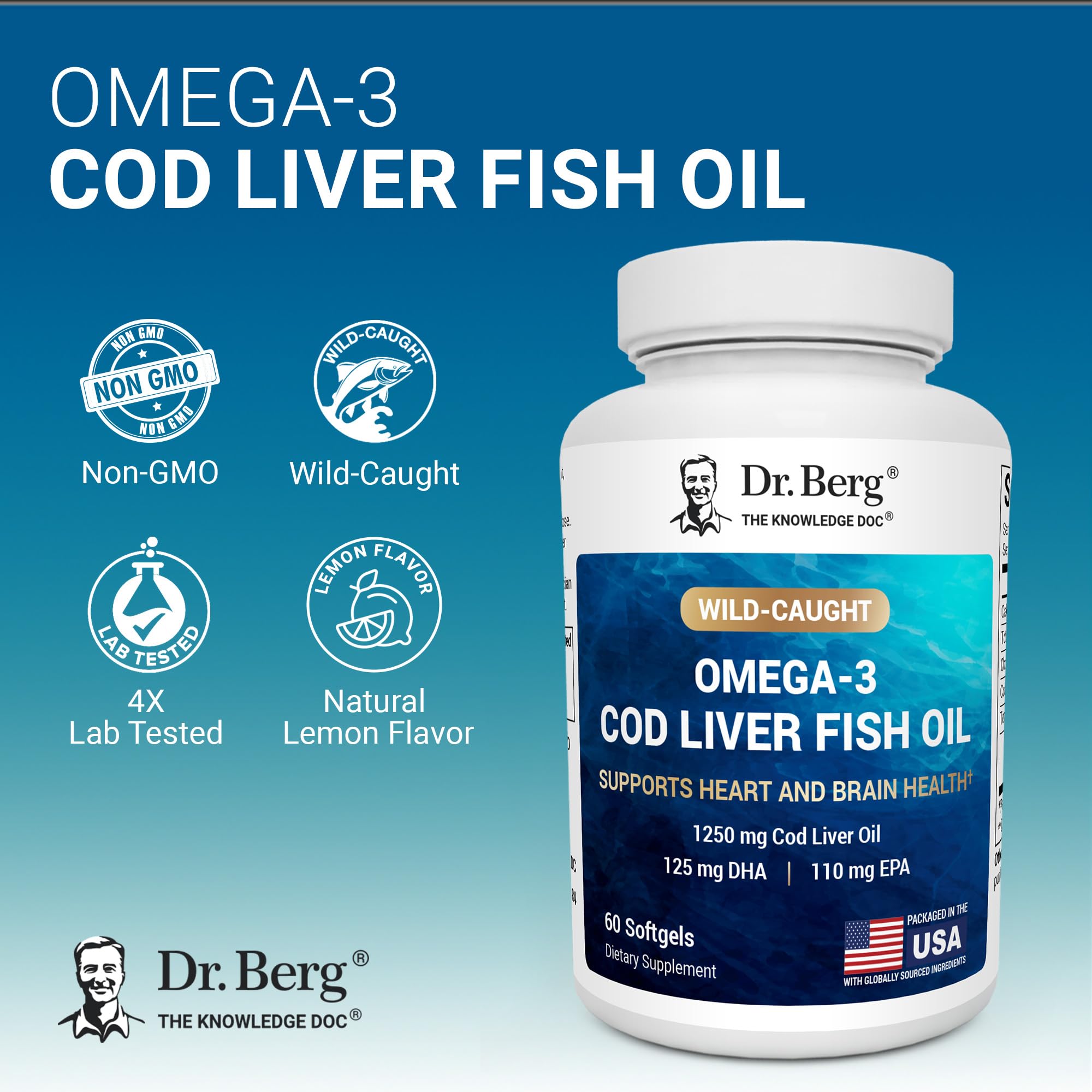 Dr. Berg Omega-3 Cod Liver Oil Supplement

