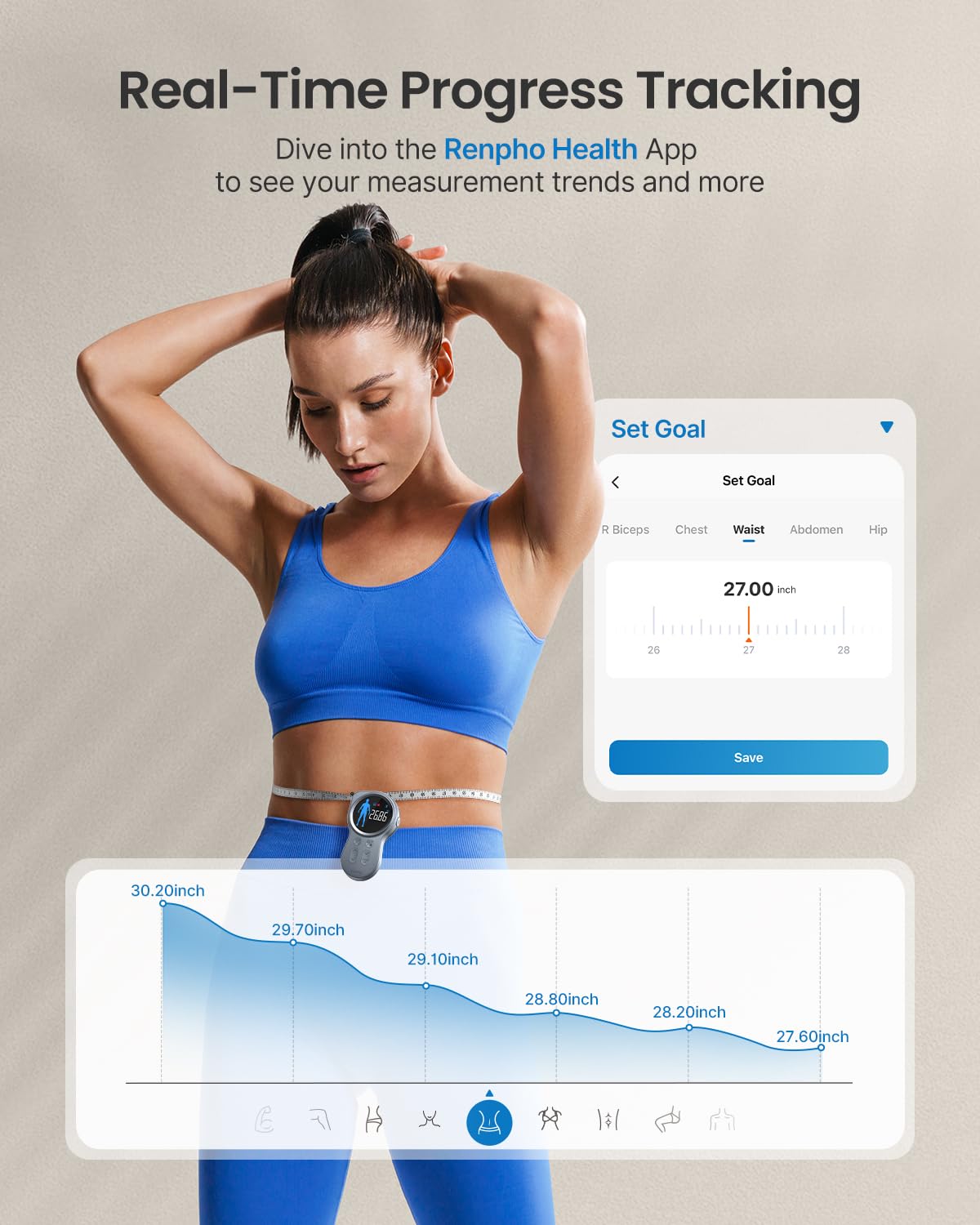 RENPHO Smart Tape Measure with Bluetooth App

