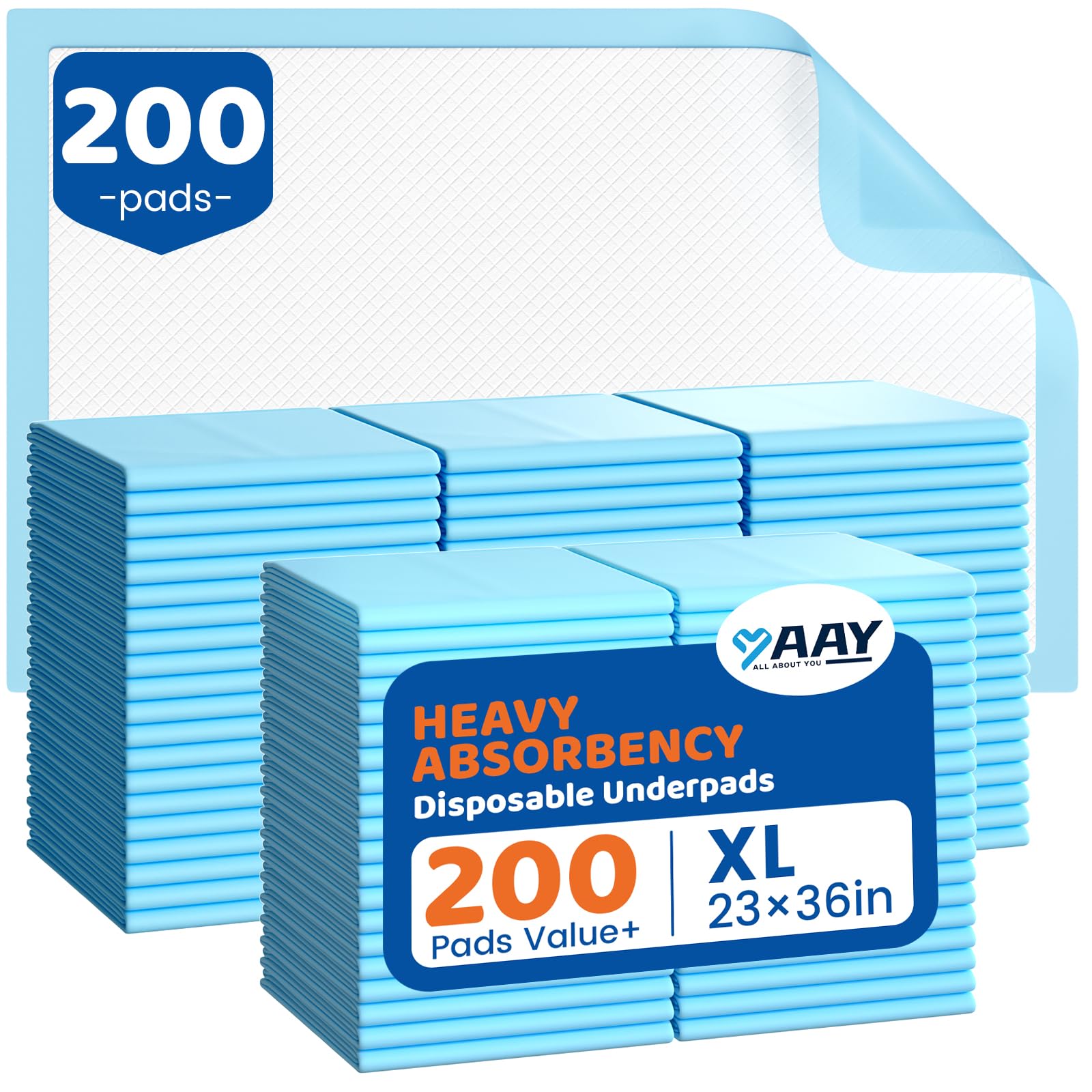 AAY Disposable Bed Pads - Six-Layer Absorbent Underpads