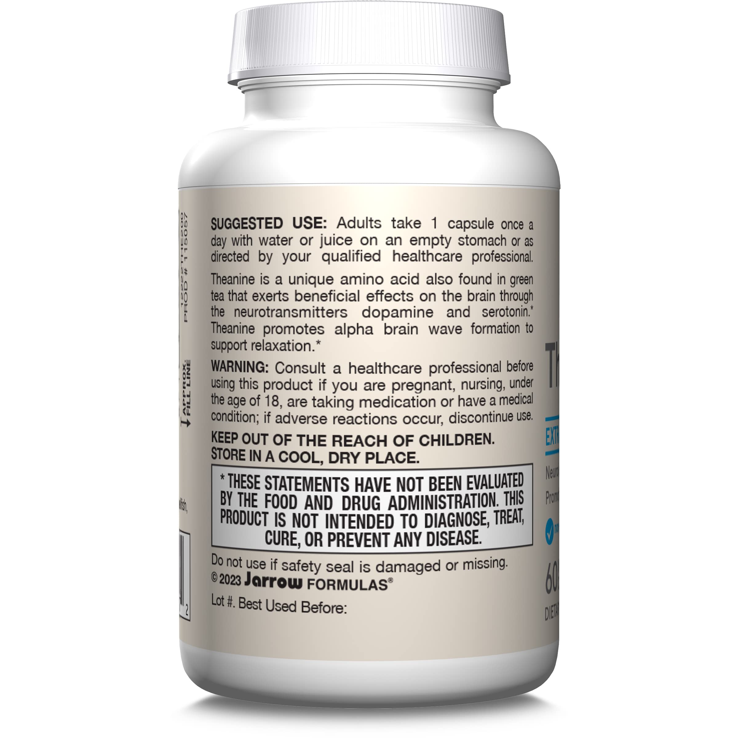 Jarrow Formulas L-Theanine 200mg Veggie Capsule

