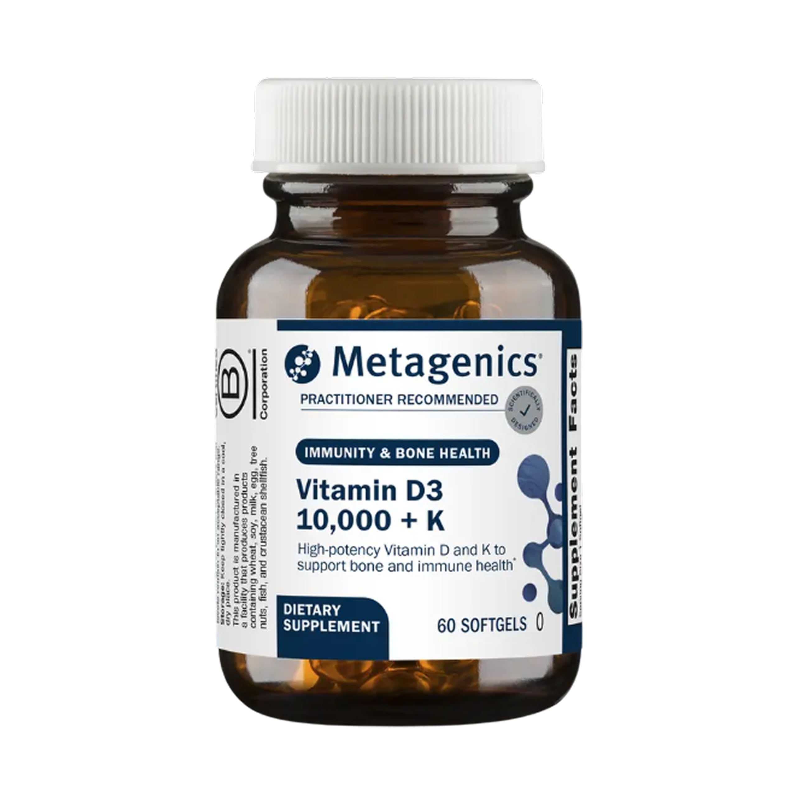 Metagenics Vitamin D3 and K2 Softgels Immune & Heart Health


