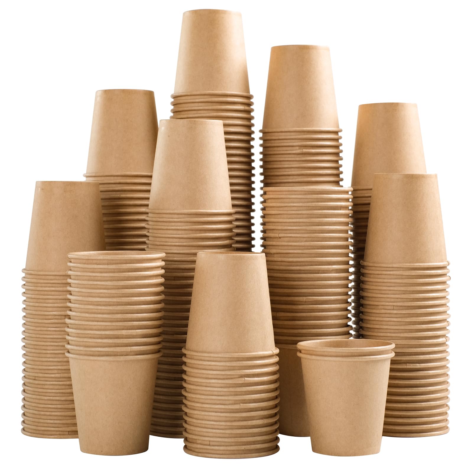 SIUQ Kraft Paper Cups Unbleached Disposable Drinking Cups