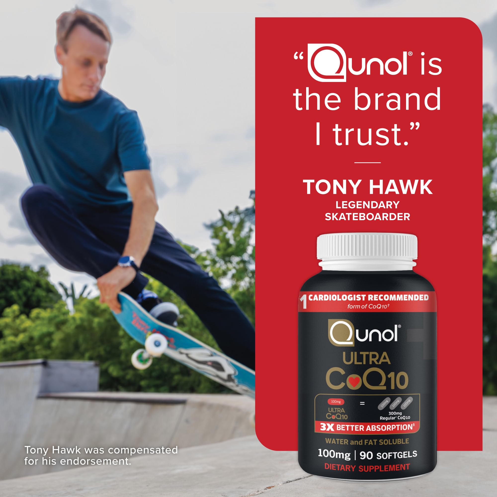 Qunol Ultra CoQ10 Softgels Water- and Fat-Soluble Antioxidant

