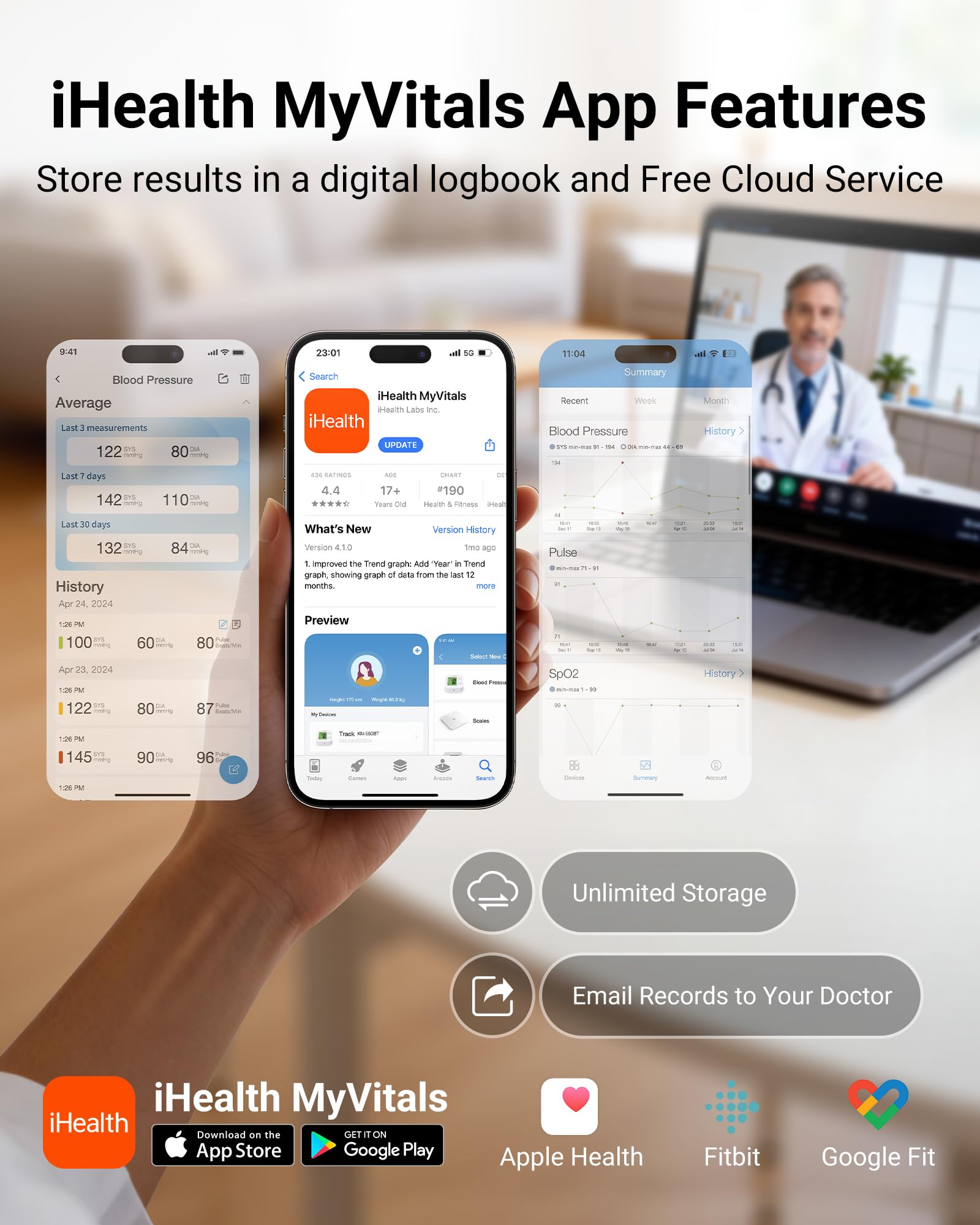 Blood Pressure Monitor by iHealth Track Pro - App Sync

