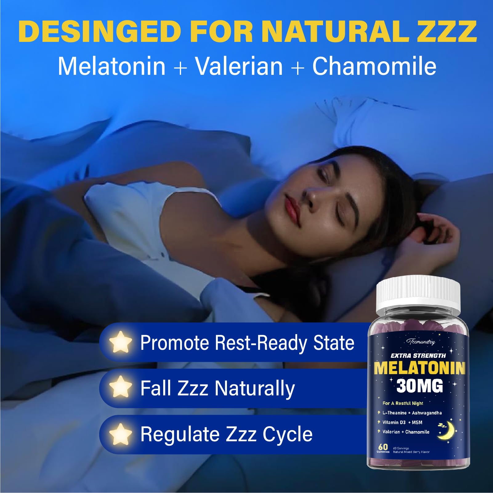 Melatonin Gummies 30mg for Adults with L-Theanine - Berry

