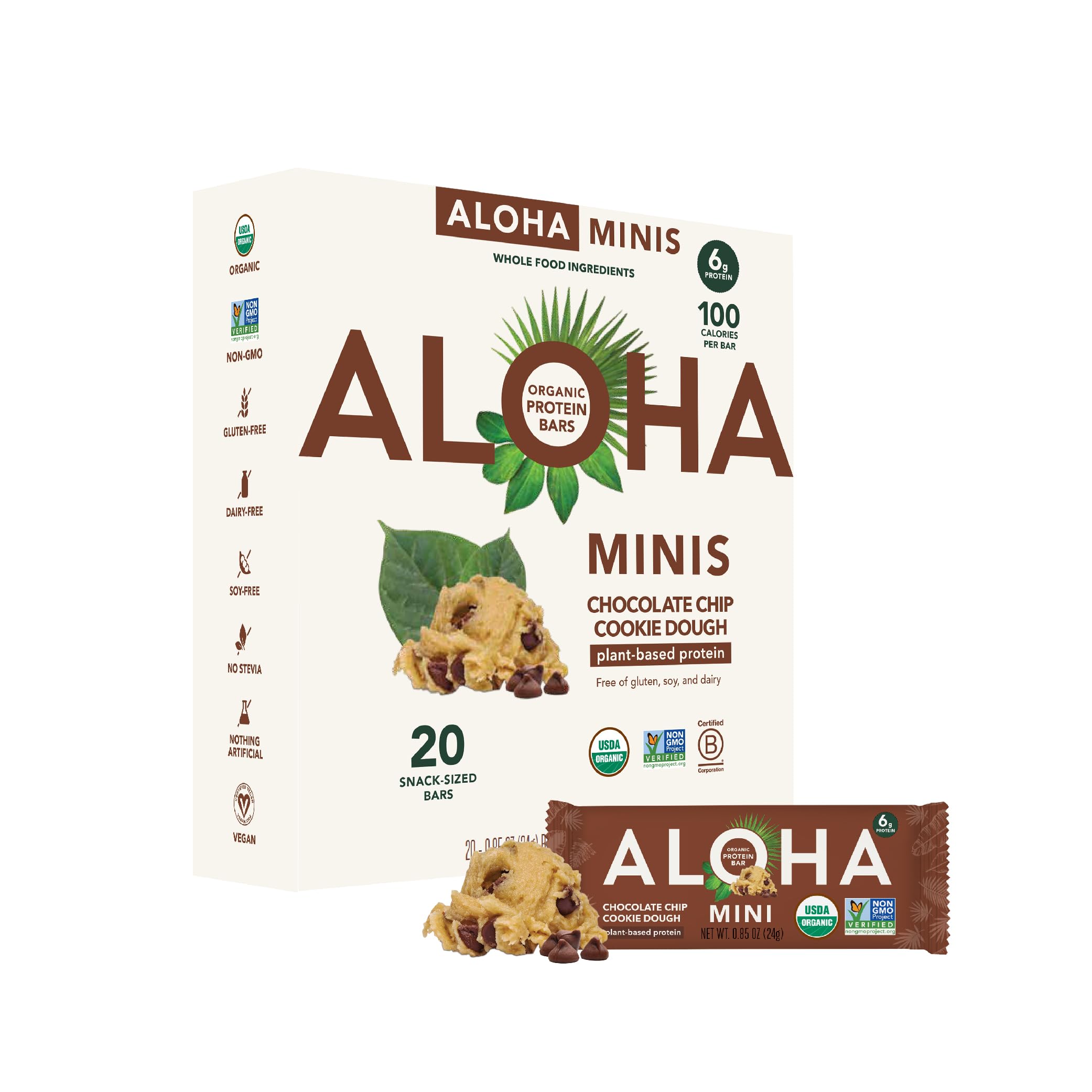 ALOHA Organic Plant Based Protein Bar MINIS – Vegan Gluten Free Snack
