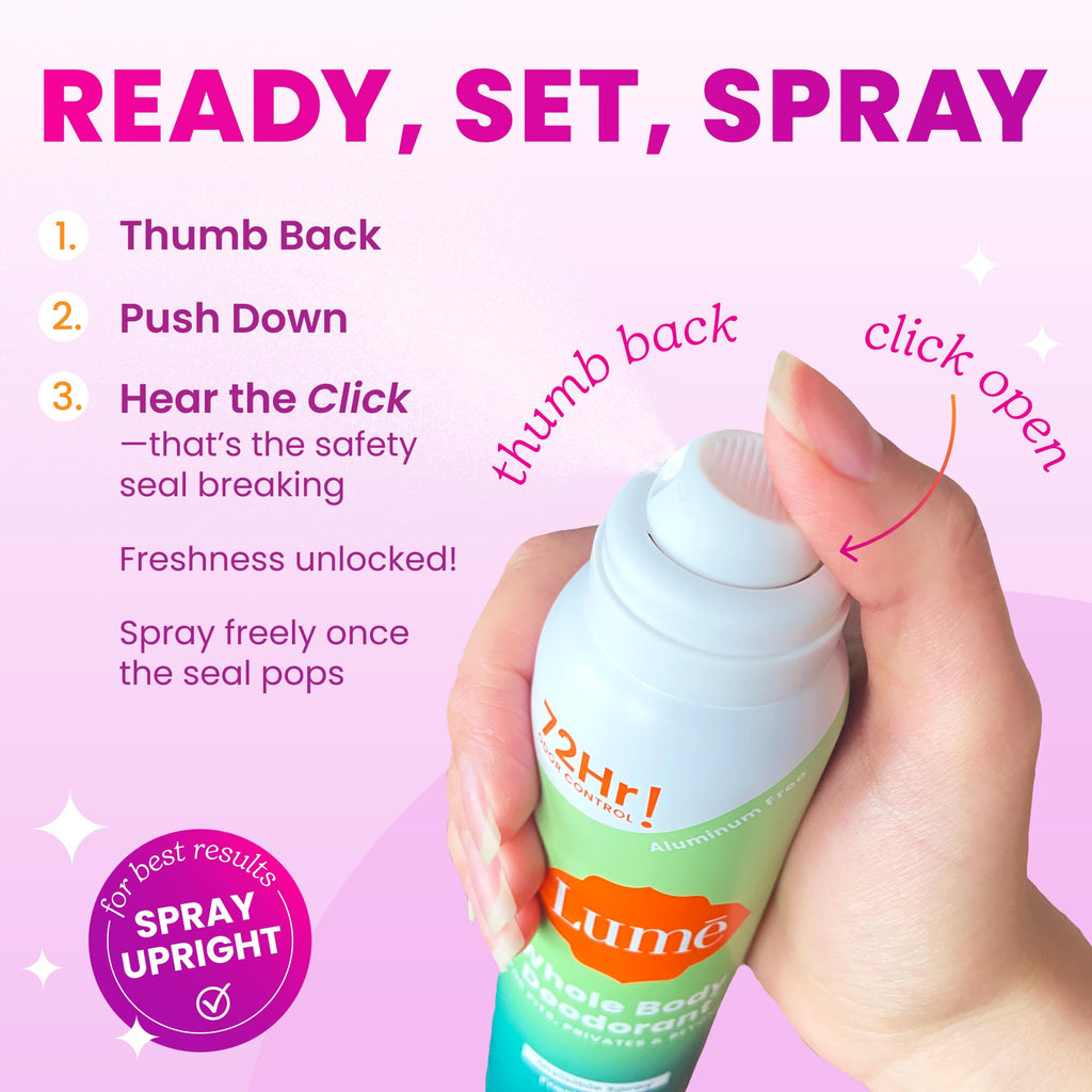 Lume Whole Body Deodorant Spray - 72 Hr Odor Control

