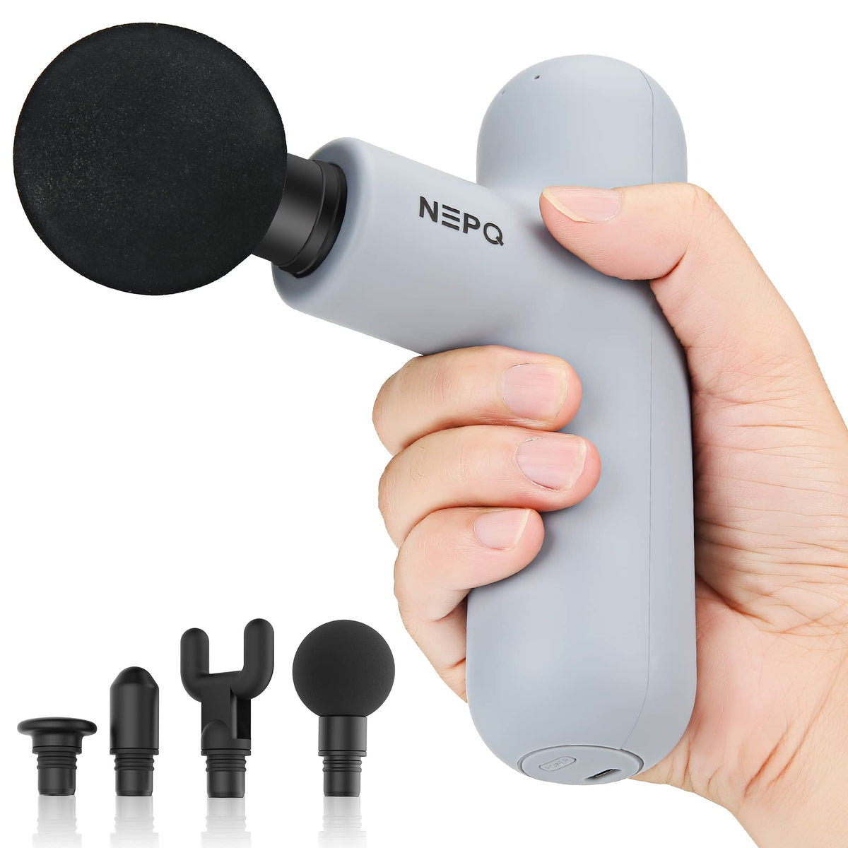 NEPQ Mini Massage Gun - Portable Percussion Massager with 4 Heads