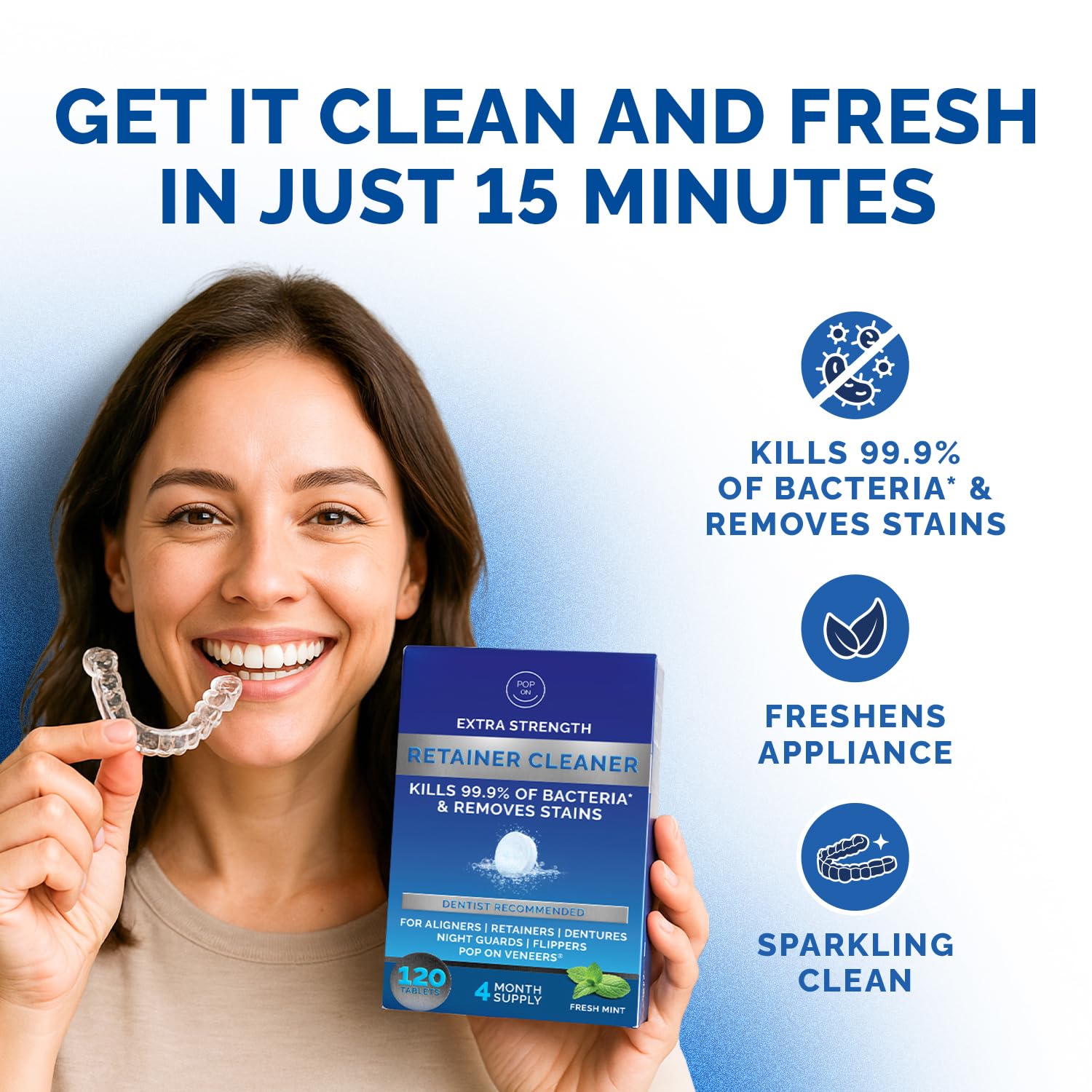 Retainer Cleaner Tablets for Invisalign & Aligners | Ultrasonic Safe

