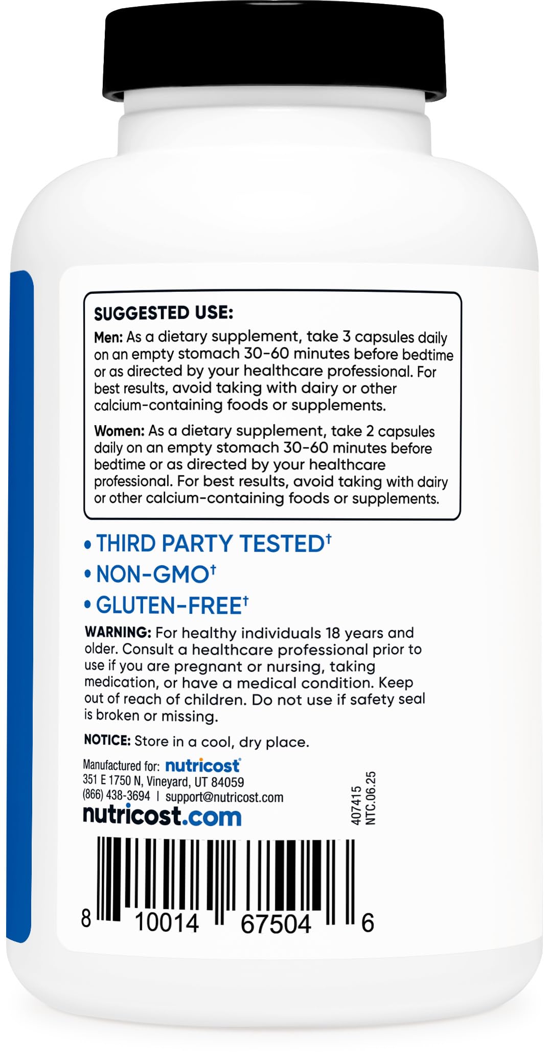 Nutricost ZMA Supplement | Non-GMO & Gluten Free

