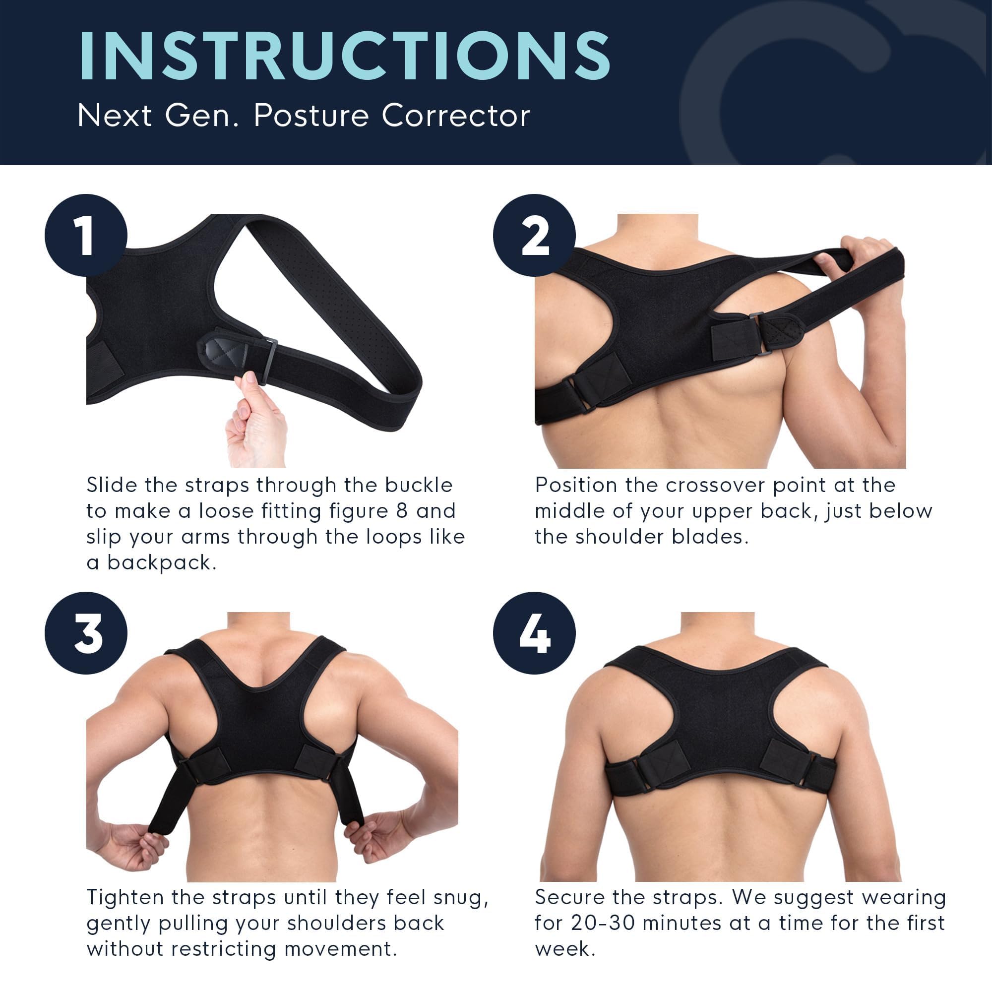 Copper Compression Posture Corrector Back Brace


