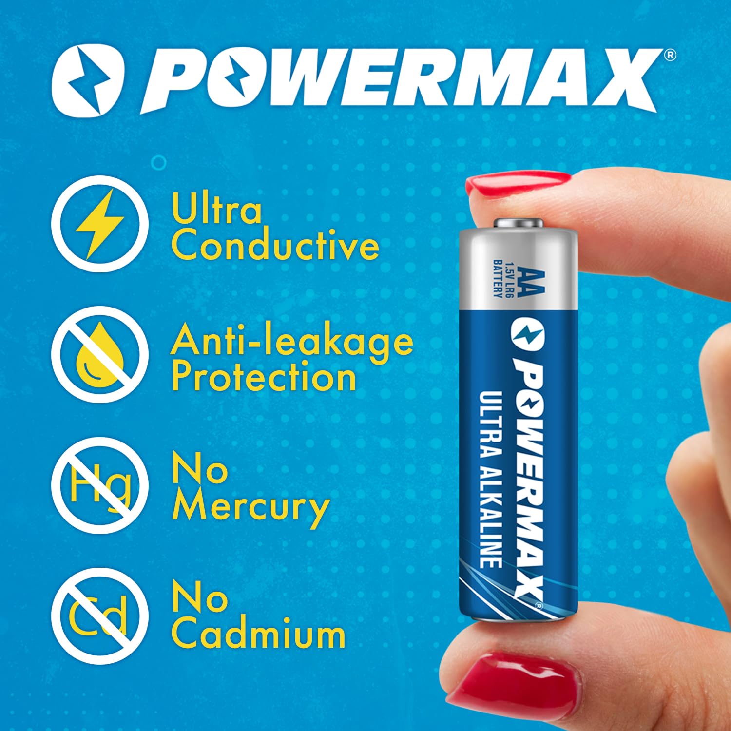 Powermax AA Alkaline Batteries - 1.5V Non-Rechargeable


