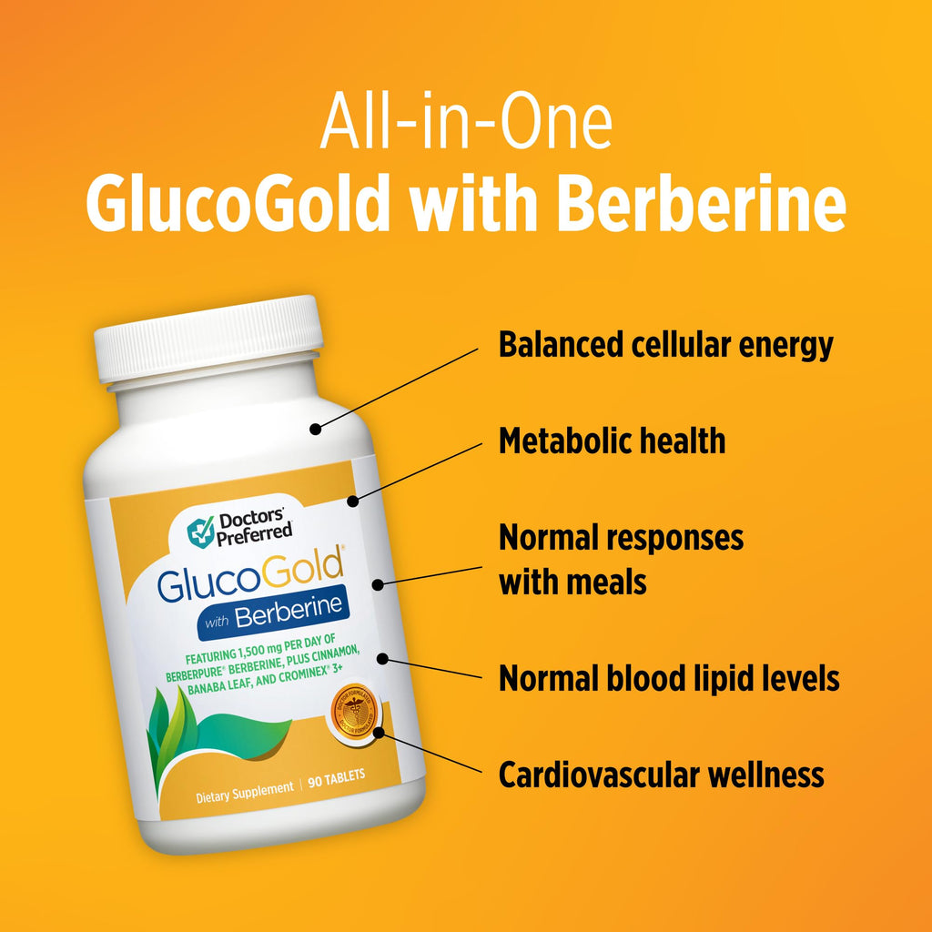 DOCTORS' PREFERRED GlucoGold Berberine | Cinnamon & Chromium

