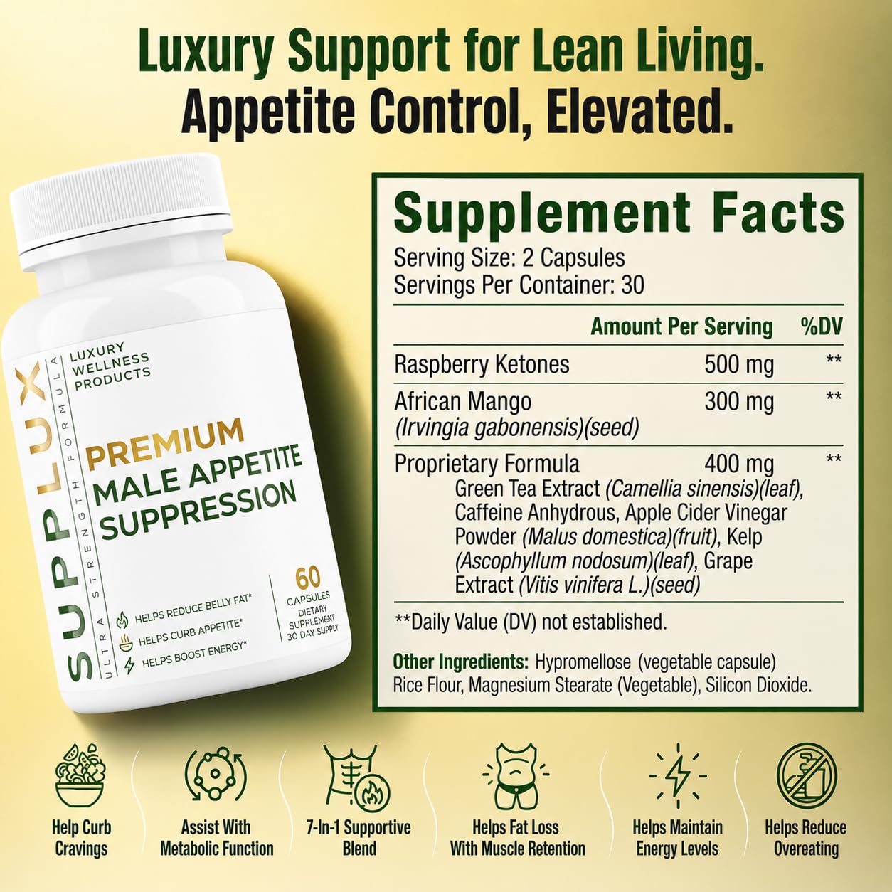 Premium Male Appetite Suppressant & Fat Burner

