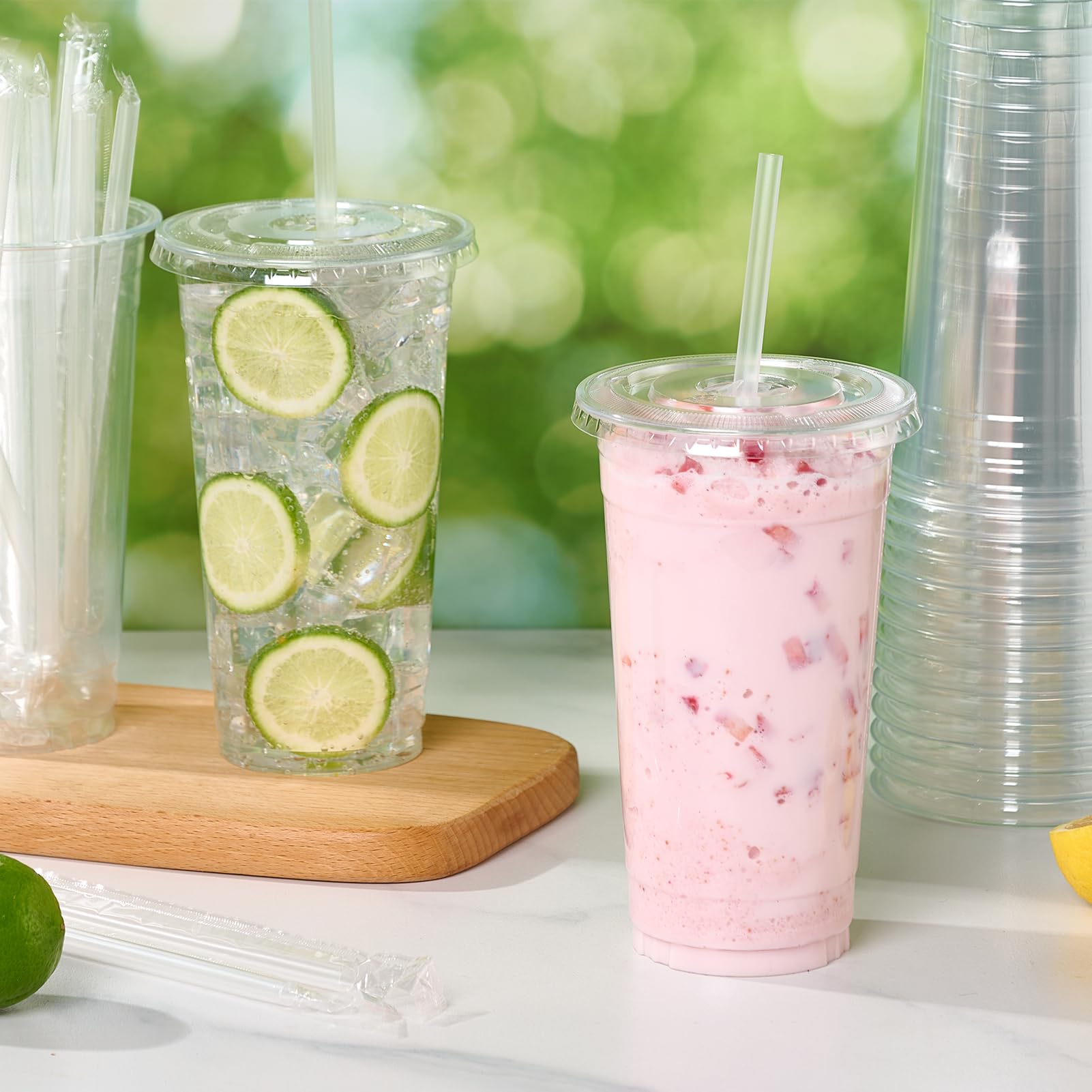 Turbo Bee Plastic Cups with Lids & Straws – To-Go Drinks


