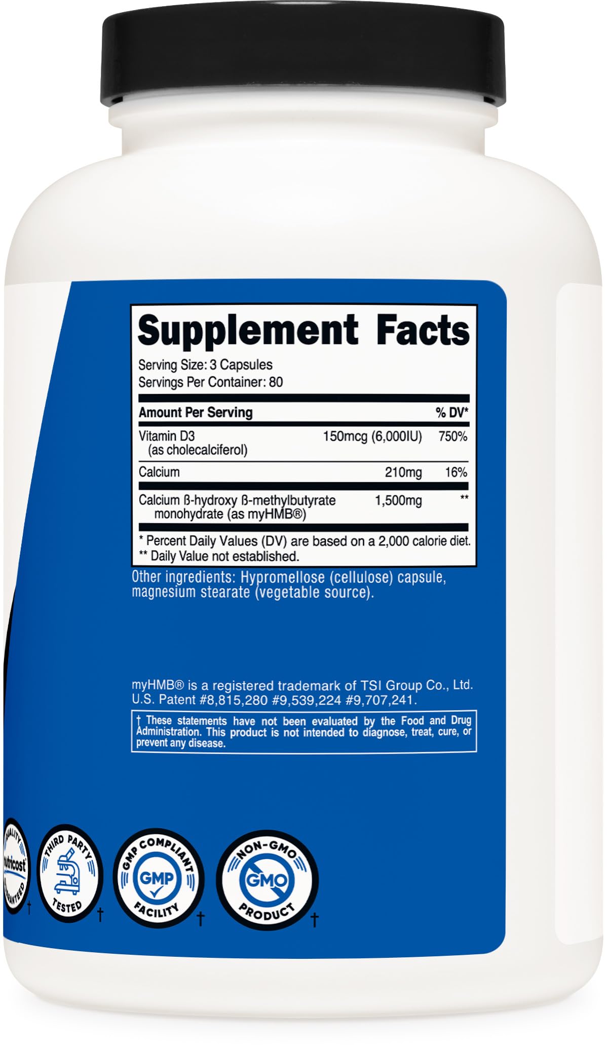 Nutricost HMB & Vitamin D3 Supplement - Daily Support

