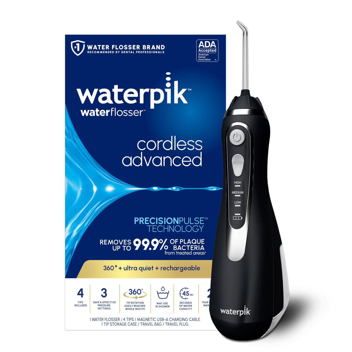 Waterpik Cordless Advanced 2.0 Water Flosser for Teeth and Gums